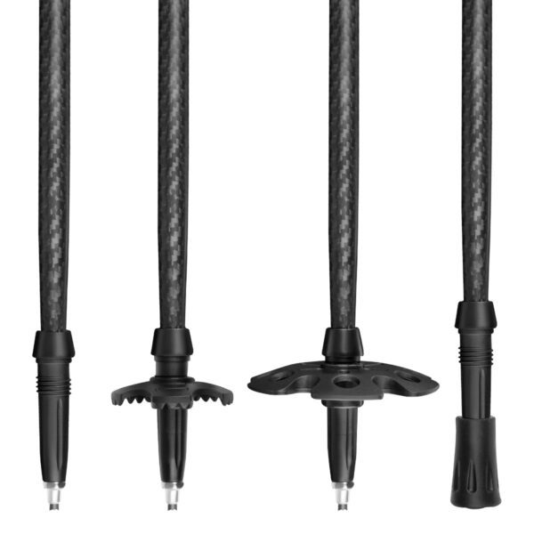 Trekking- & Nordic Walking Stokken – Lichtgewicht (460 g) – Carbon/Aluminium – Verstelbaar 105–135 cm – EVA Handvat – Fast Fit – Opvouwbaar (62 cm) – Zwart/Blauw - Spokey ATOM