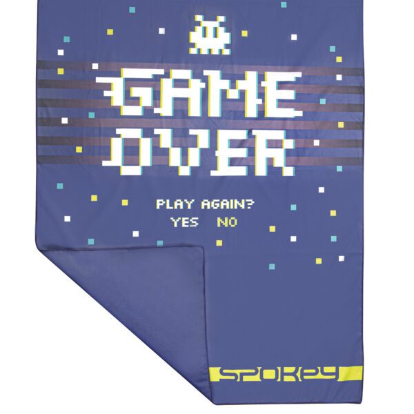 Sneldrogende handdoek Spokey GAME OVER 80x160 cm blauw