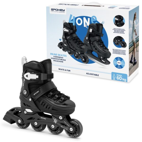4-in-1 verstelbare skates zwart 29-33