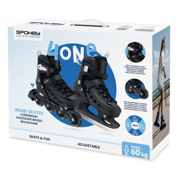 4-in-1 verstelbare skates zwart 29-33