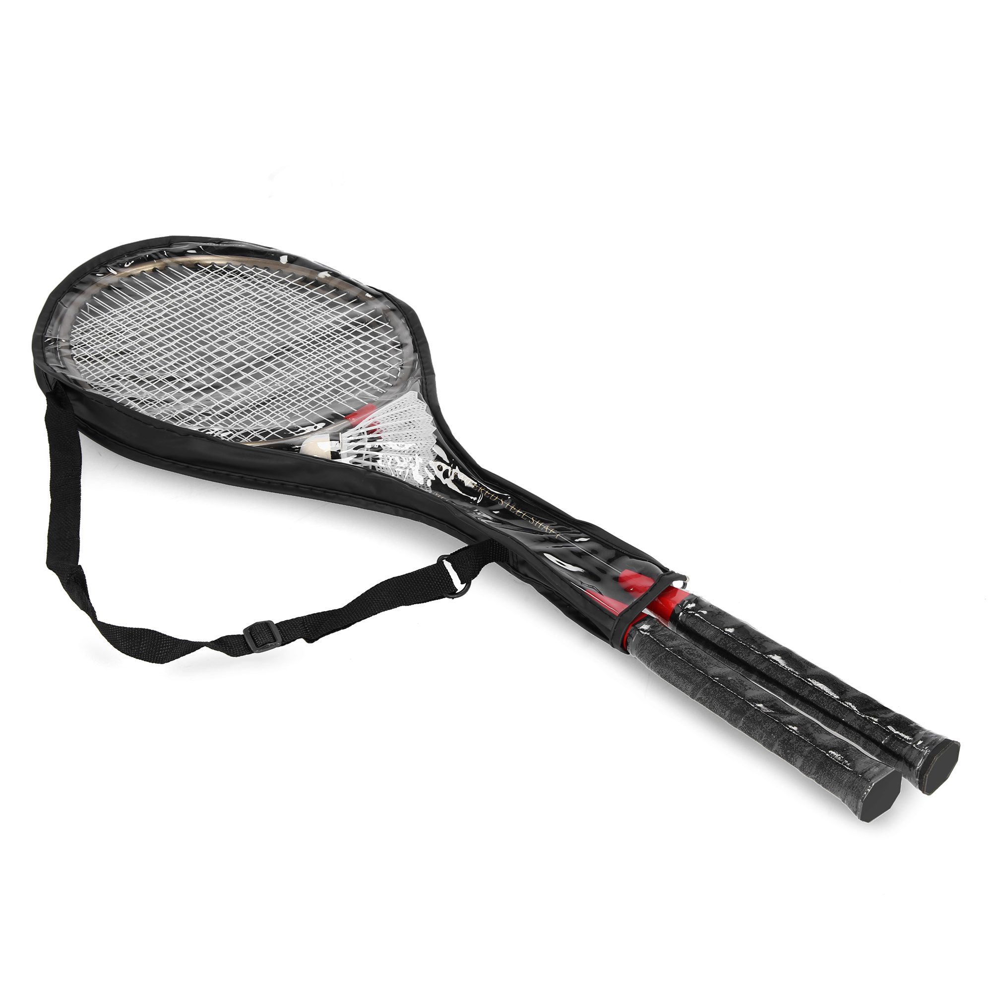 Spokey badminton set 2 rackets zwart-rood Spokey badminton set 2 rackets zwart-rood