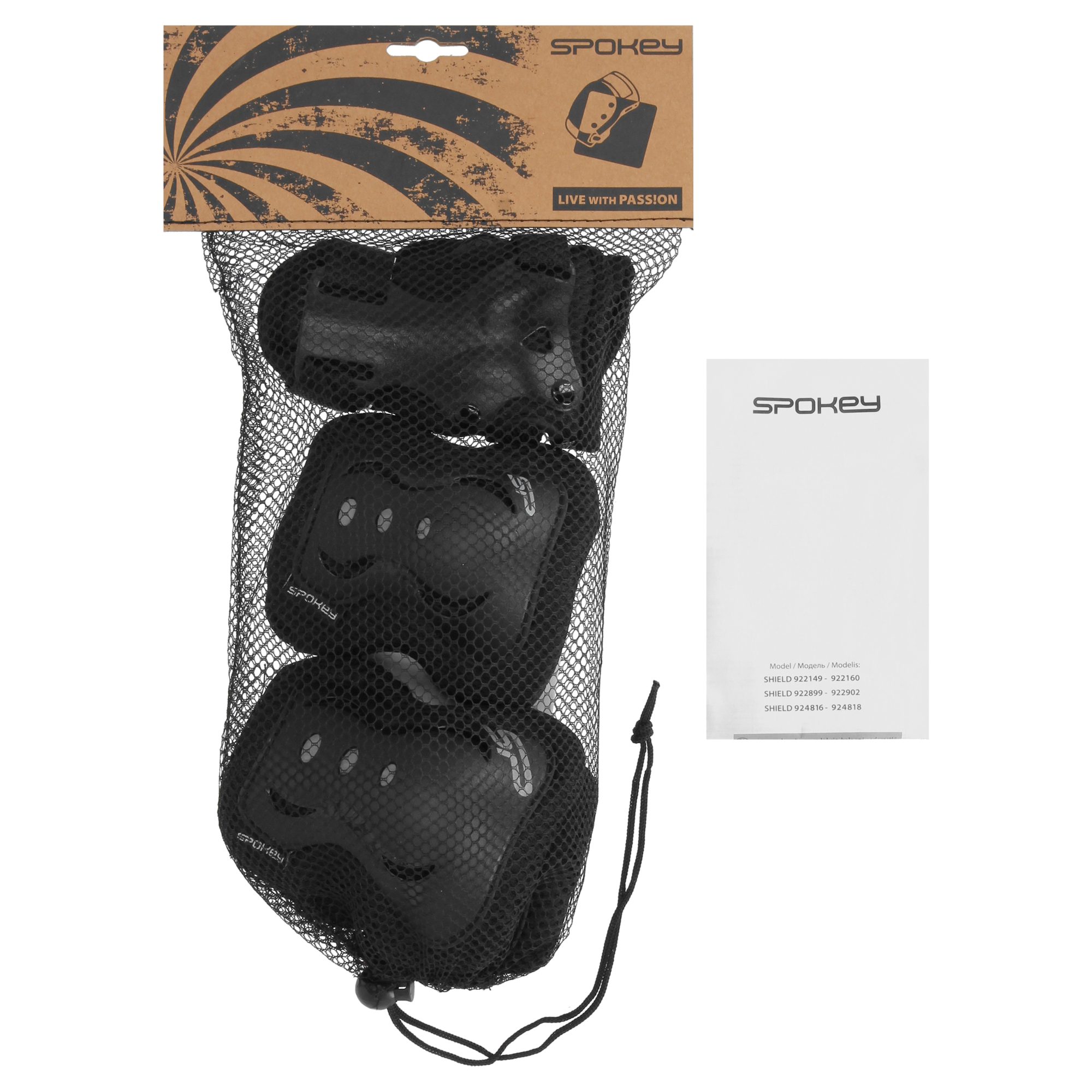 Spokey SHIELD beschermers zwart set Spokey SHIELD beschermers zwart set