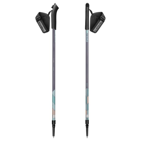 Telescopische Nordic walking stokken blauw zwart 95-135 cm