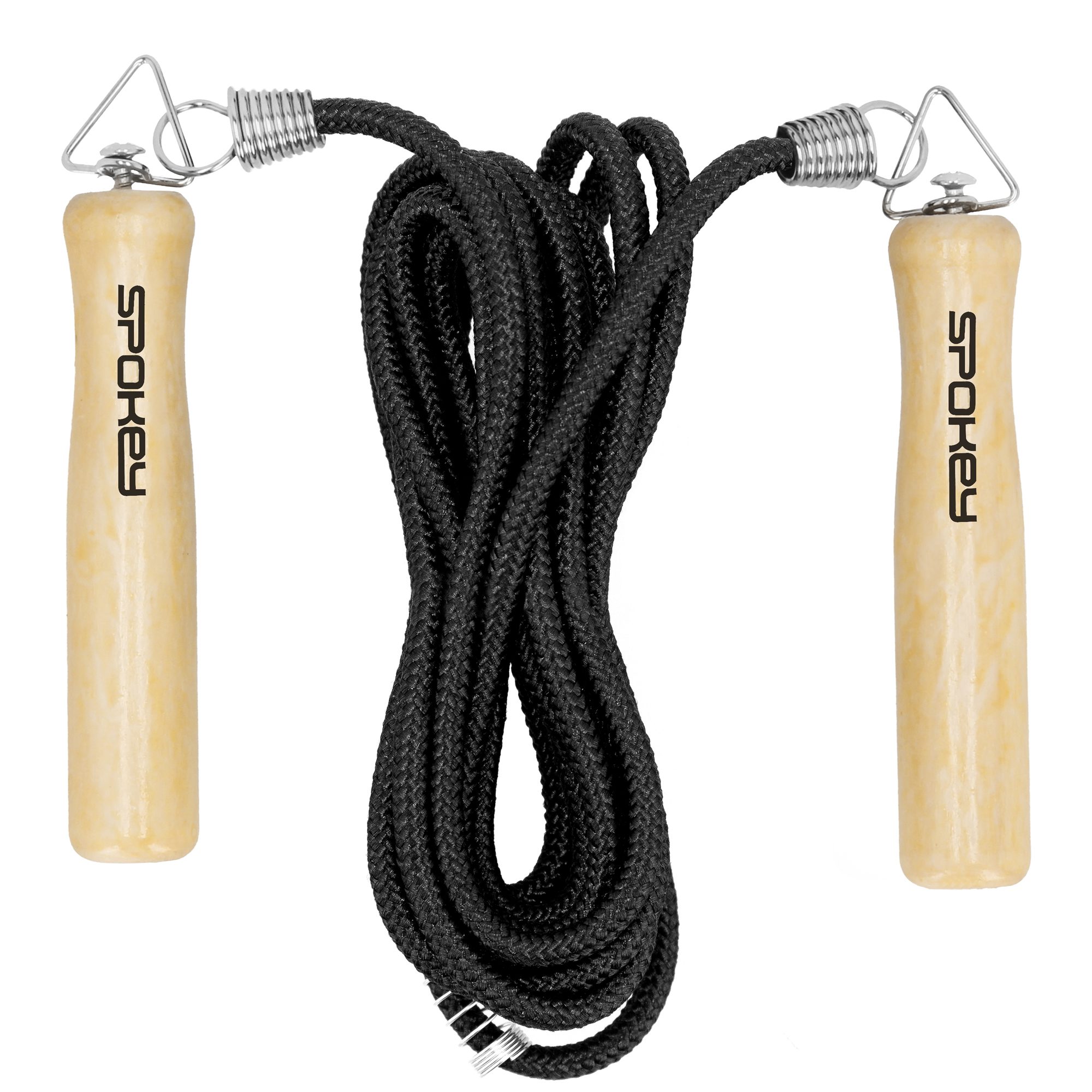 Kwalitatief springtouw met houten handgrepen zwart Kwalitatief springtouw met houten handgrepen zwart