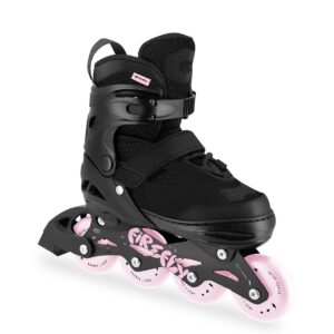 Verstelbare jeugd skates zwart|roze 35-42