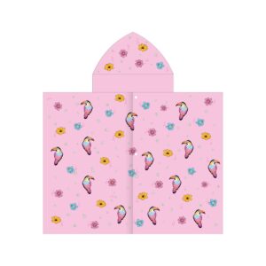 Kleurrijke capuchonhanddoek roze 70x175 cm