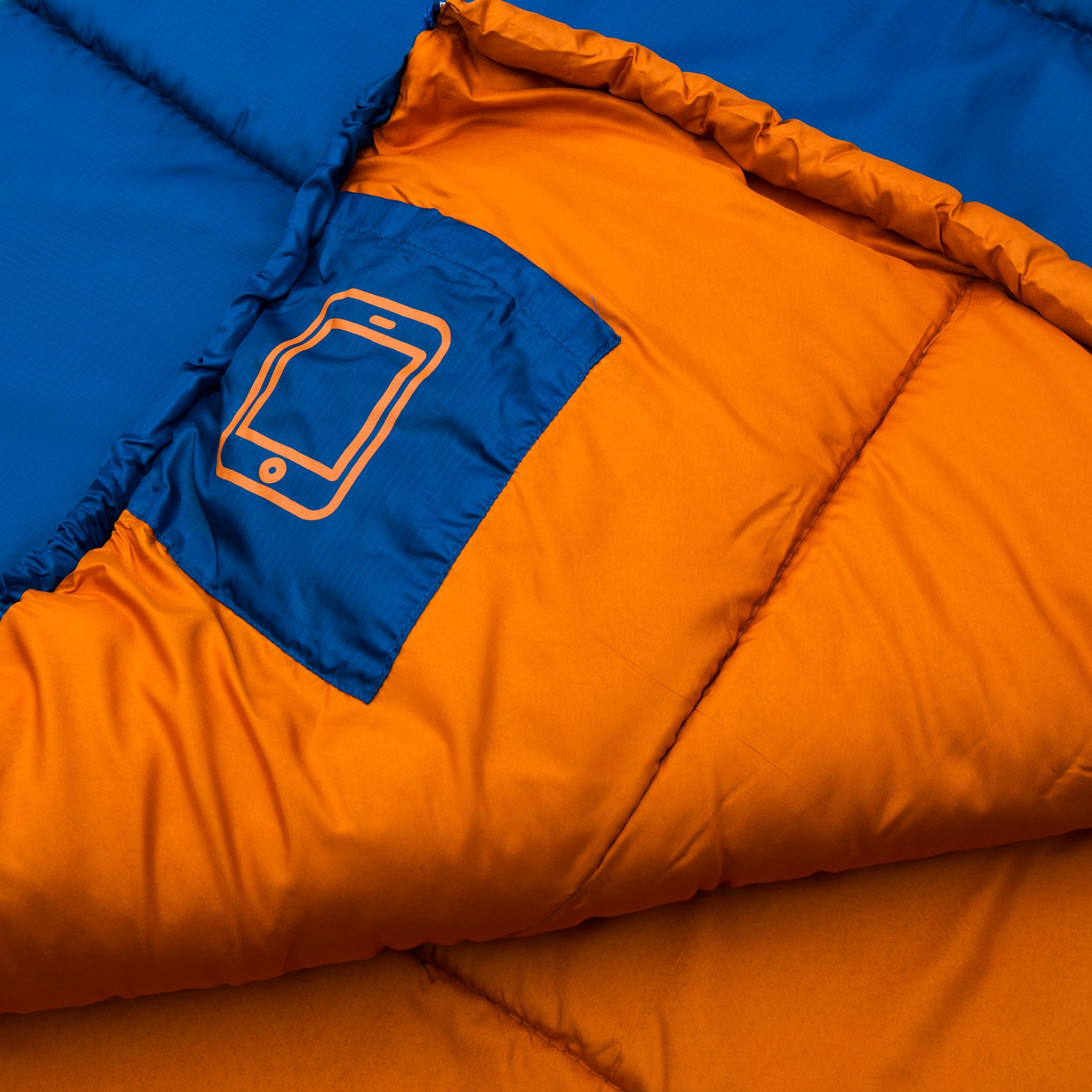 Spokey OUTLAST slaapzak 220x75 cm oranje/blauw Spokey OUTLAST slaapzak 220x75 cm oranje/blauw