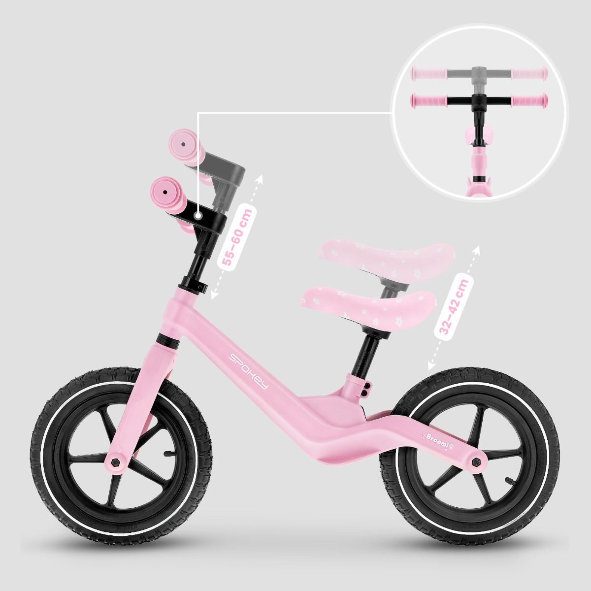 BROOMI loopfiets roze 12 inch BROOMI loopfiets roze 12 inch