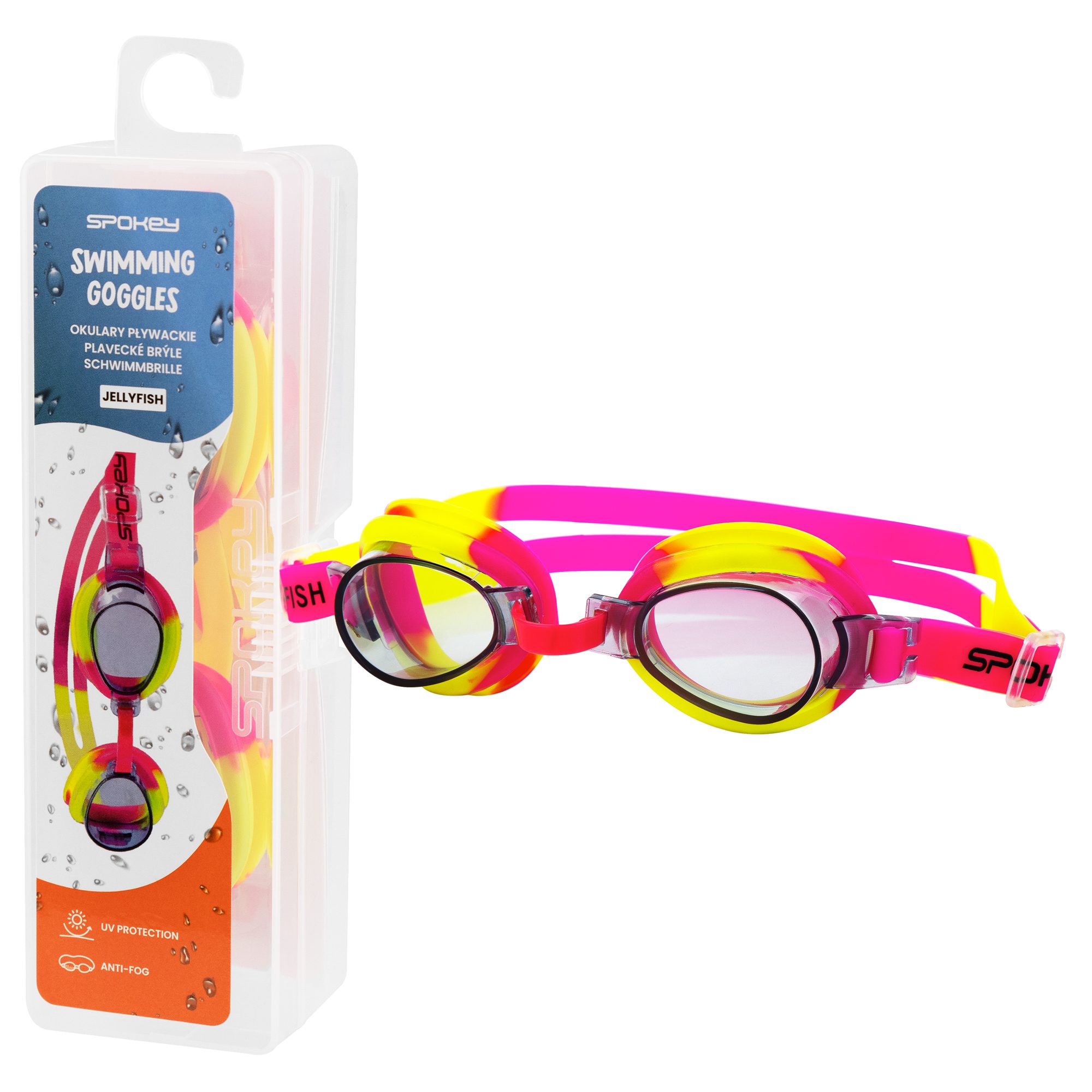 Spokey Jellyfish zwembril geel roze Spokey Jellyfish zwembril geel roze