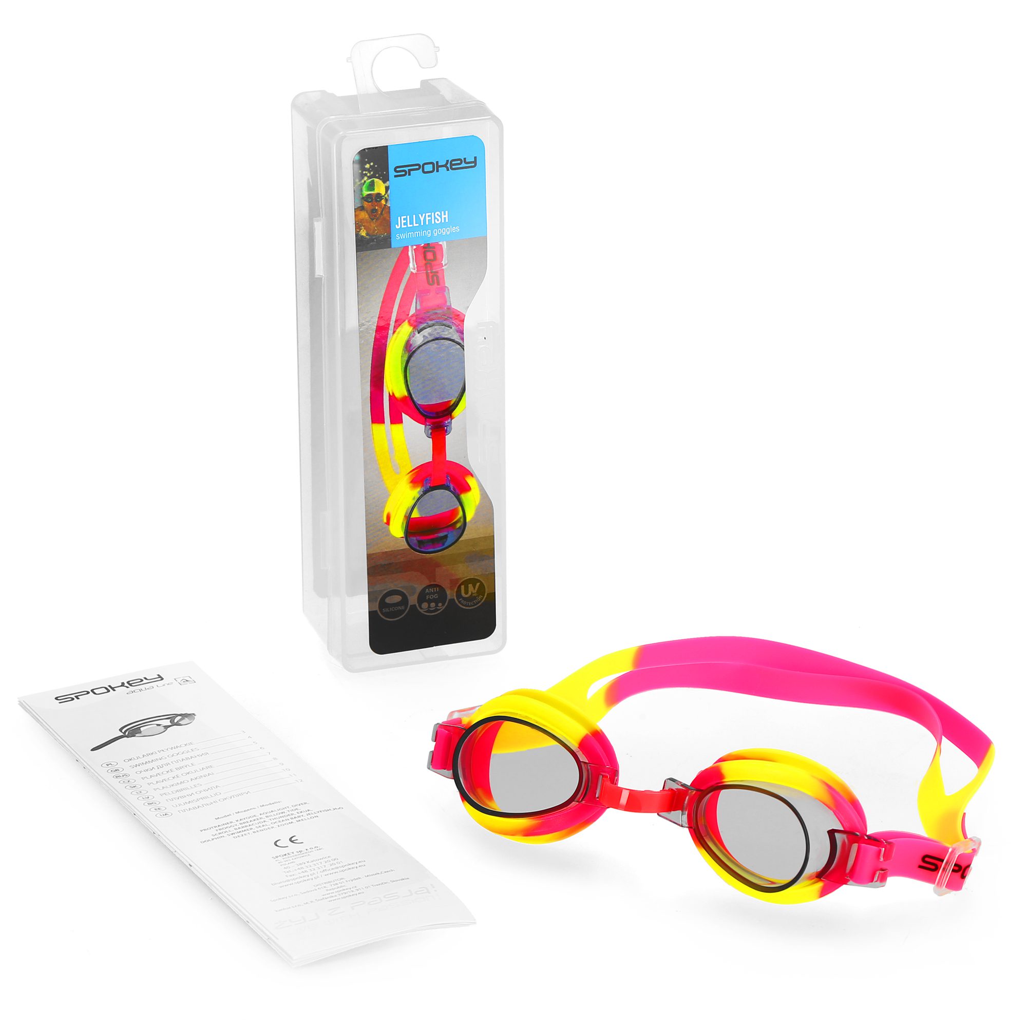 Spokey Jellyfish zwembril geel roze Spokey Jellyfish zwembril geel roze