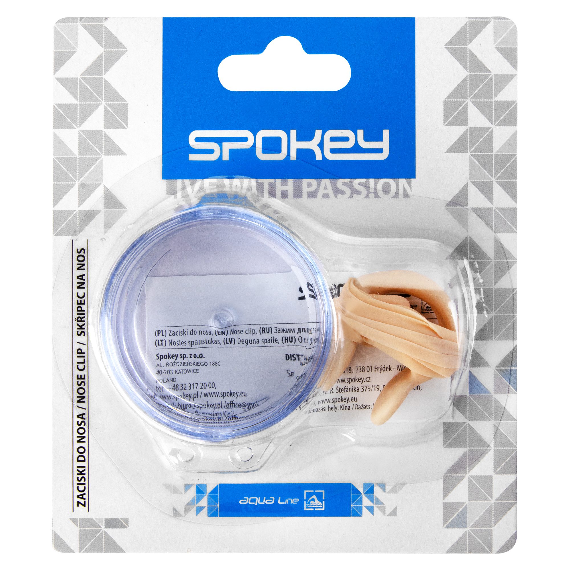 Zwem neusclips met strap transparant - Spokey PELAMIS Zwem neusclips met strap transparant - Spokey PELAMIS