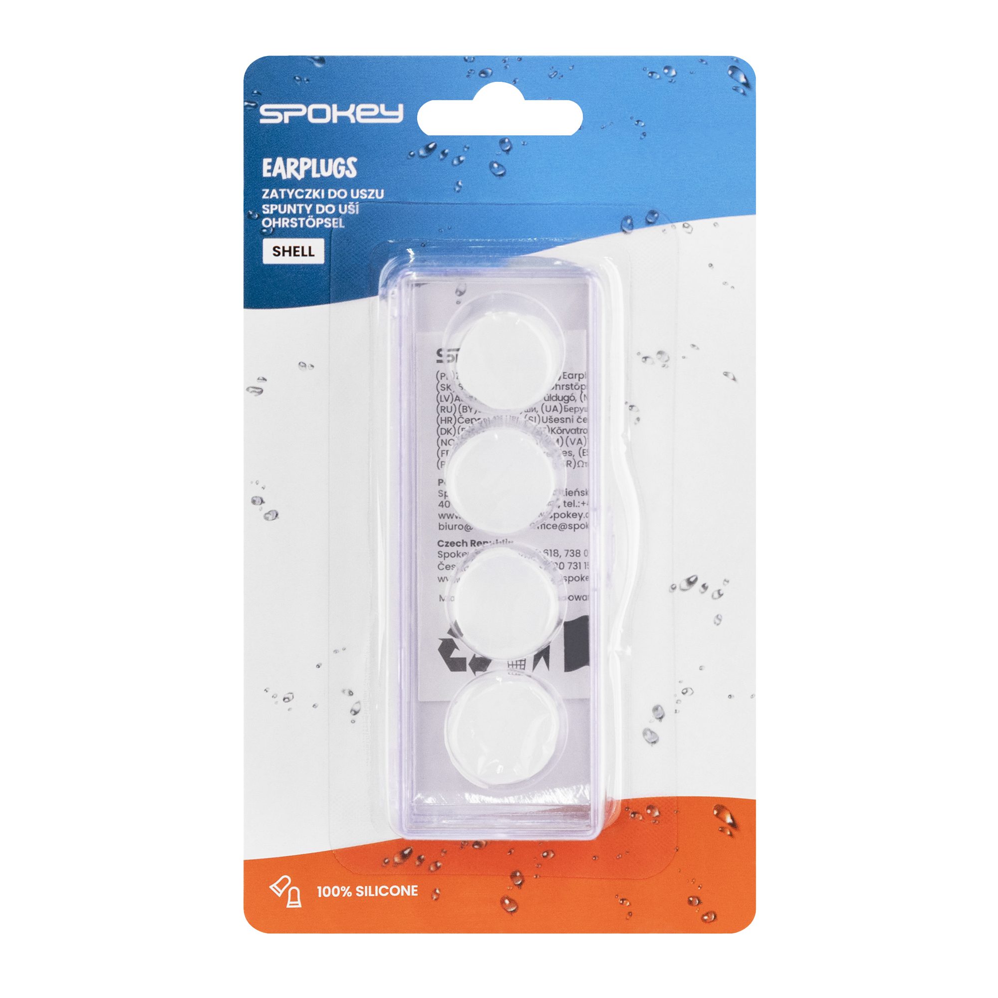 Oordopjes voor zwemmen transparant - Spokey SHELL Oordopjes voor zwemmen transparant - Spokey SHELL