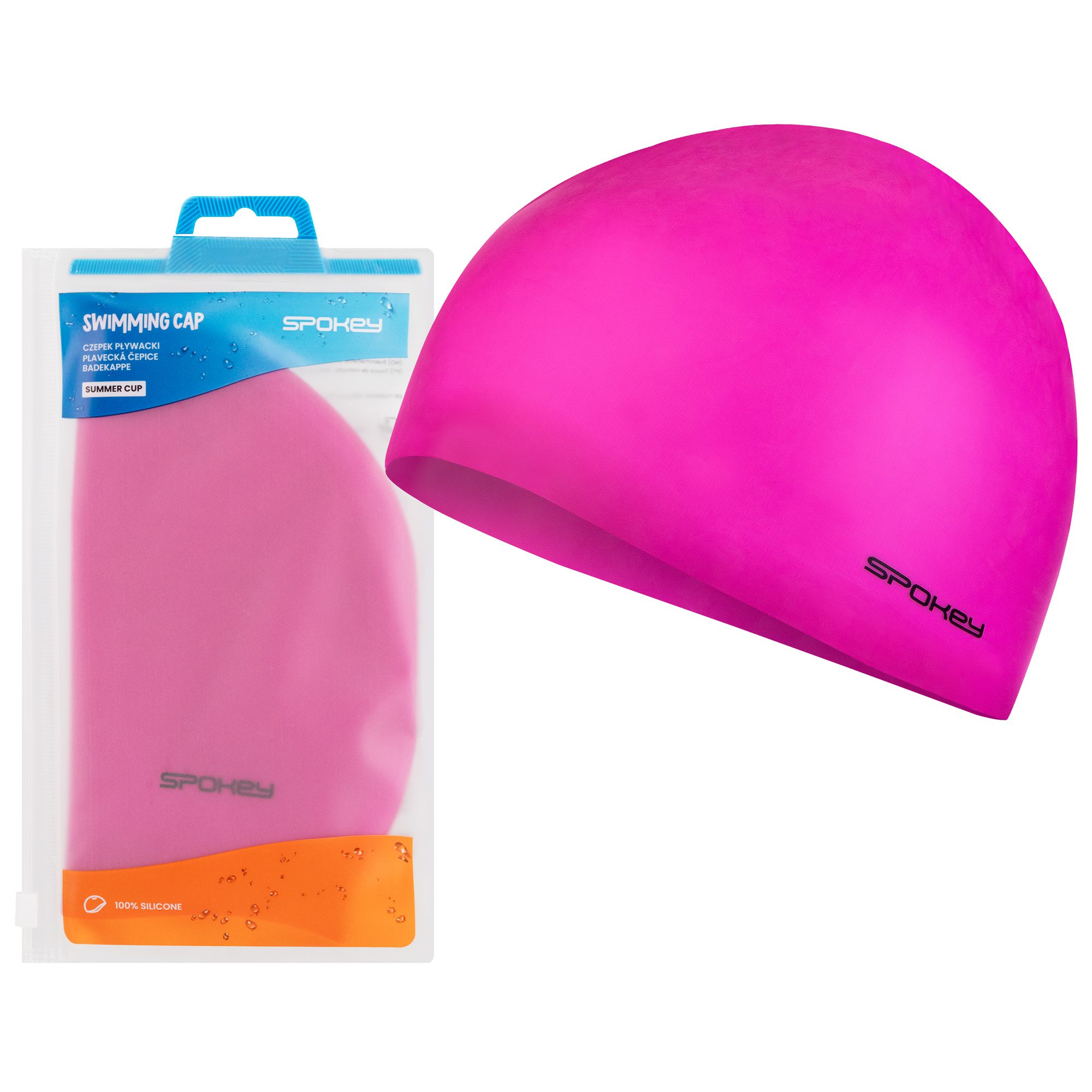 Silicone badmuts roze voor zwemmen - Spokey SUMMER CUP Silicone badmuts roze voor zwemmen - Spokey SUMMER CUP