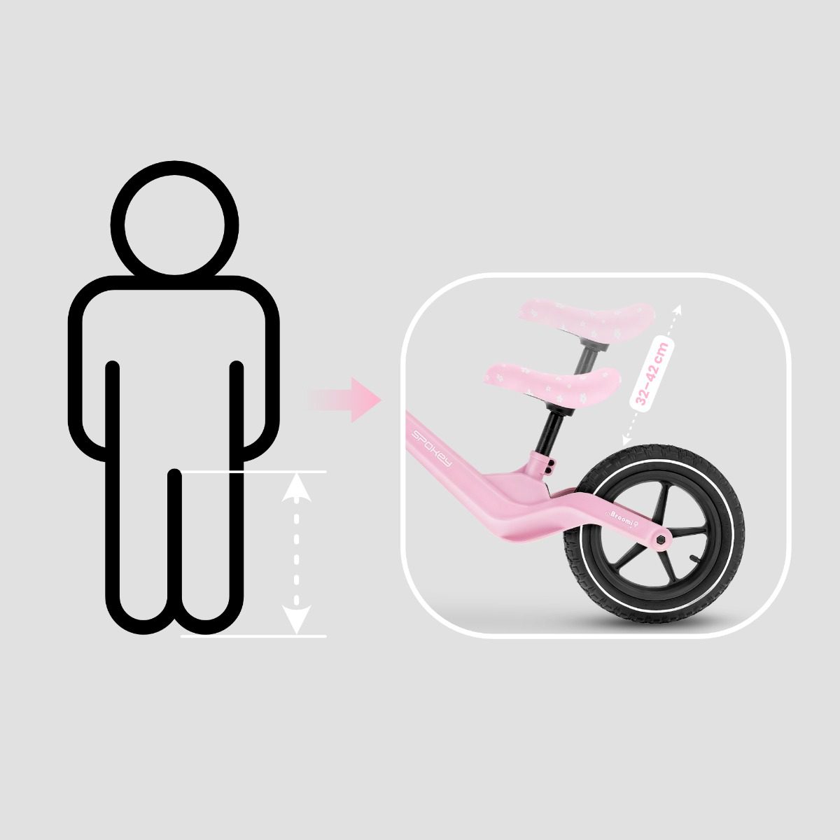 BROOMI loopfiets roze 12 inch BROOMI loopfiets roze 12 inch