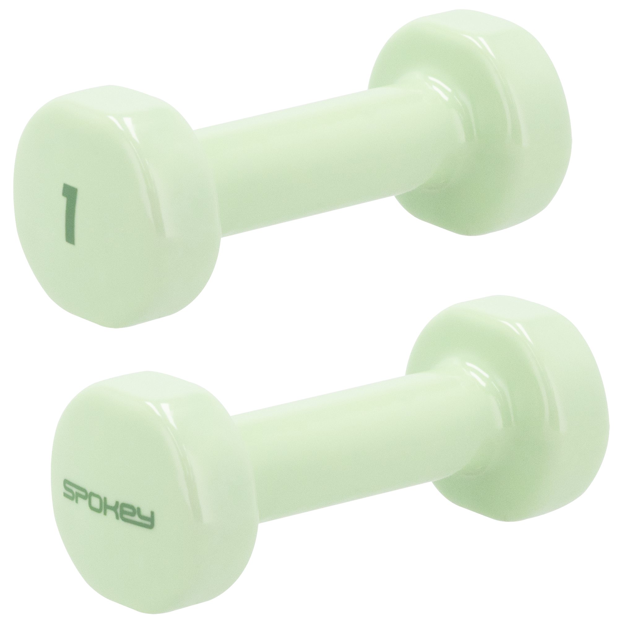 Vinyl dumbbells 2x1 kg groen - Spokey SHAPE Vinyl dumbbells 2x1 kg groen - Spokey SHAPE