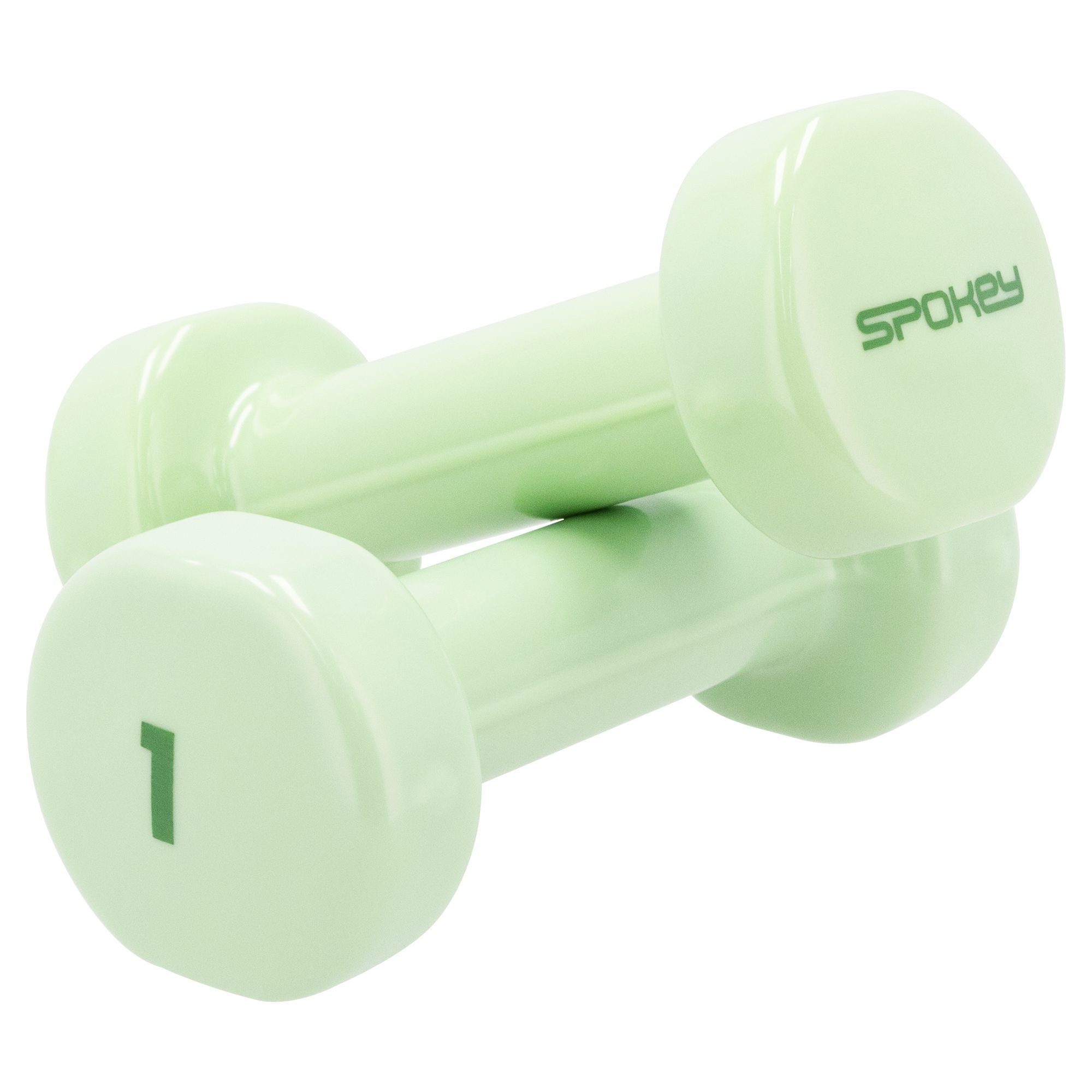 Vinyl dumbbells 2x1 kg groen - Spokey SHAPE Vinyl dumbbells 2x1 kg groen - Spokey SHAPE