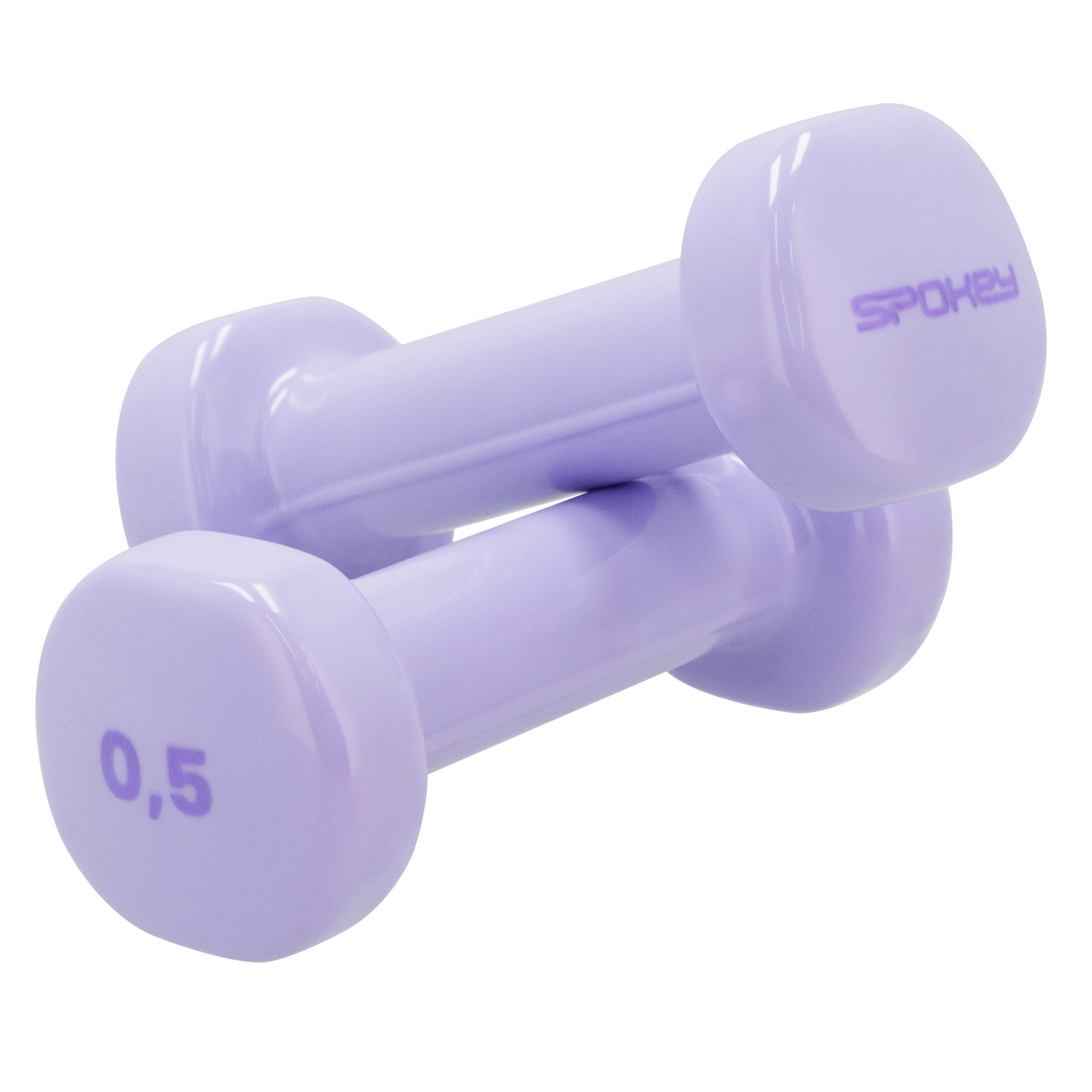 Vinyl dumbbells 2x 0,5 kg paars - Spokey SHAPE Vinyl dumbbells 2x 0,5 kg paars - Spokey SHAPE