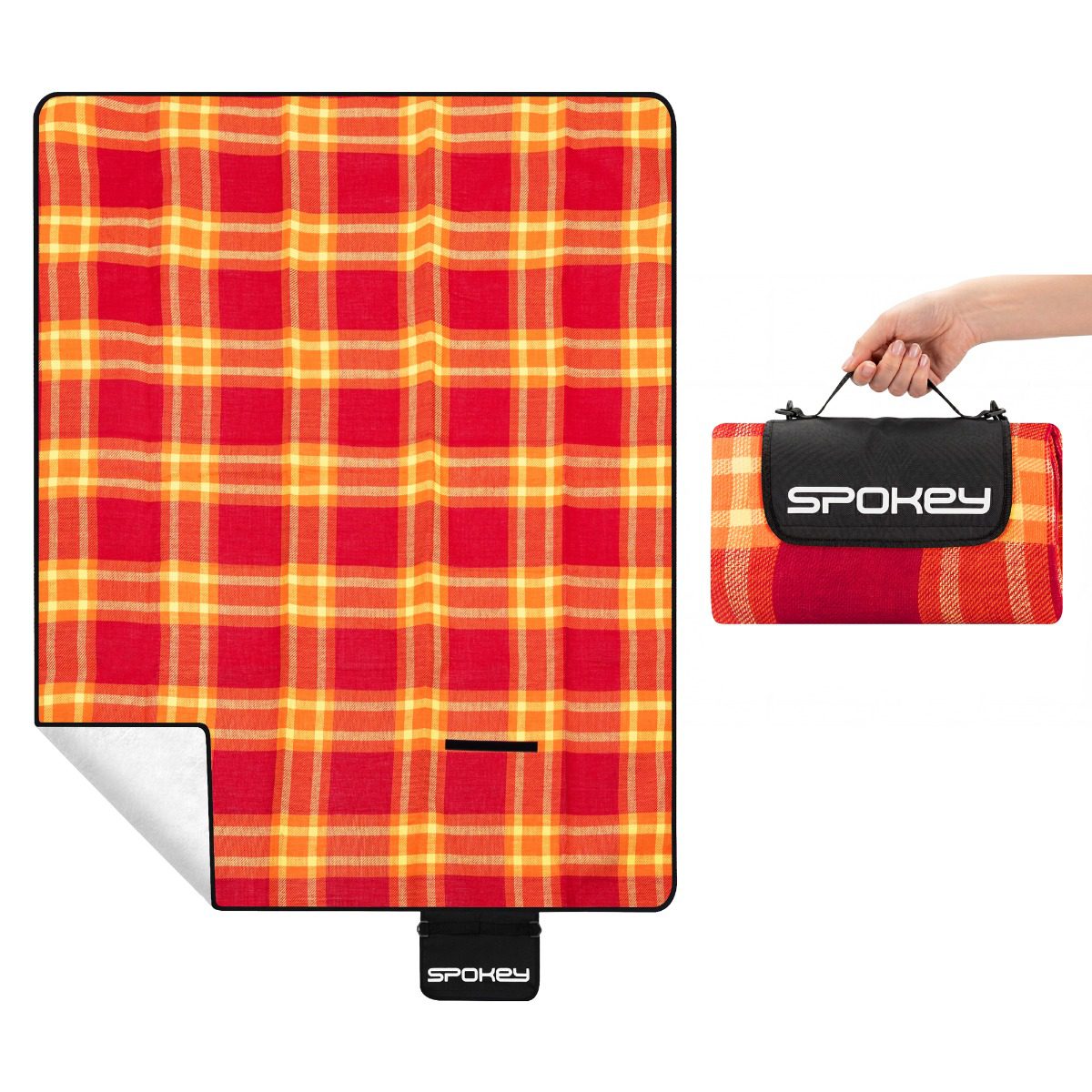 Spokey picnic deken 210x180 cm rood/oranje Spokey picnic deken 210x180 cm rood/oranje