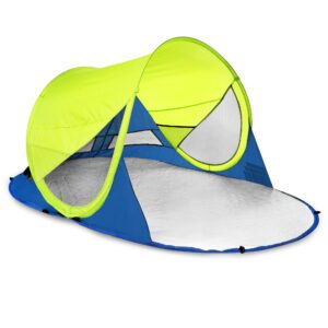 Pop-up Strandscherm - Strandtent - UV40 filter - Blauw / Geel - 190x120x90 cm - Spokey STRATUS