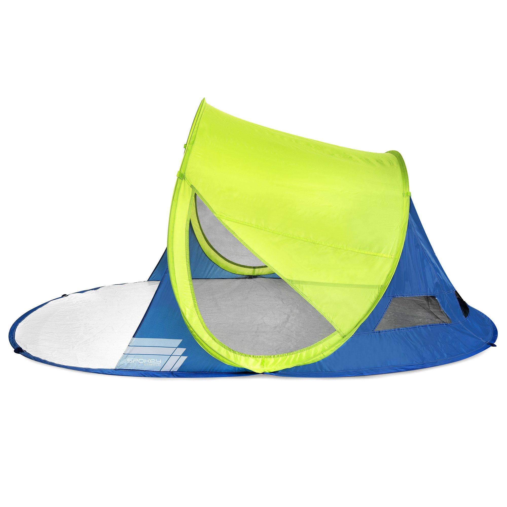 Pop-up Strandscherm - Strandtent - UV40 filter - Blauw / Geel - 190x120x90 cm - Spokey STRATUS Pop-up Strandscherm - Strandtent - UV40 filter - Blauw / Geel - 190x120x90 cm - Spokey STRATUS