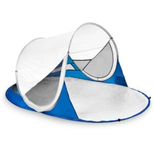 Strandtent Spokey Stratus blauw 190x120x90 met automatische opbouw