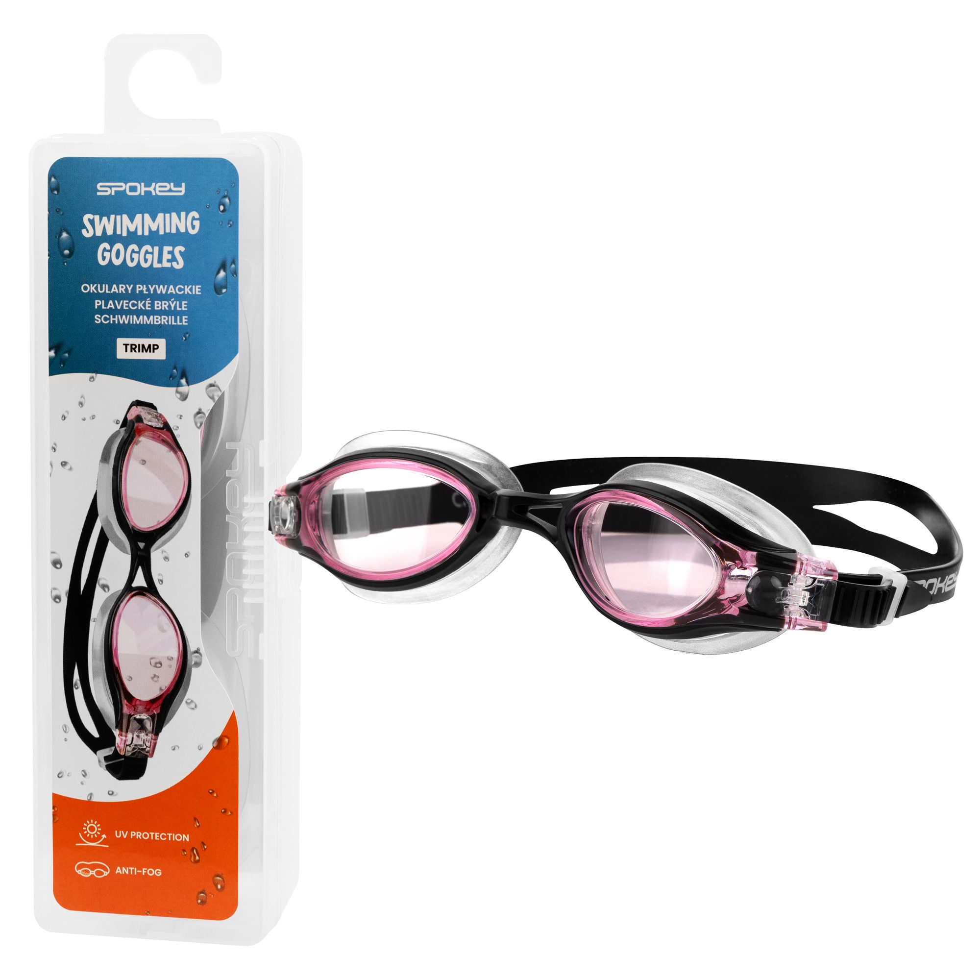 Spokey TRIMP zwembril zwart roze Spokey TRIMP zwembril zwart roze