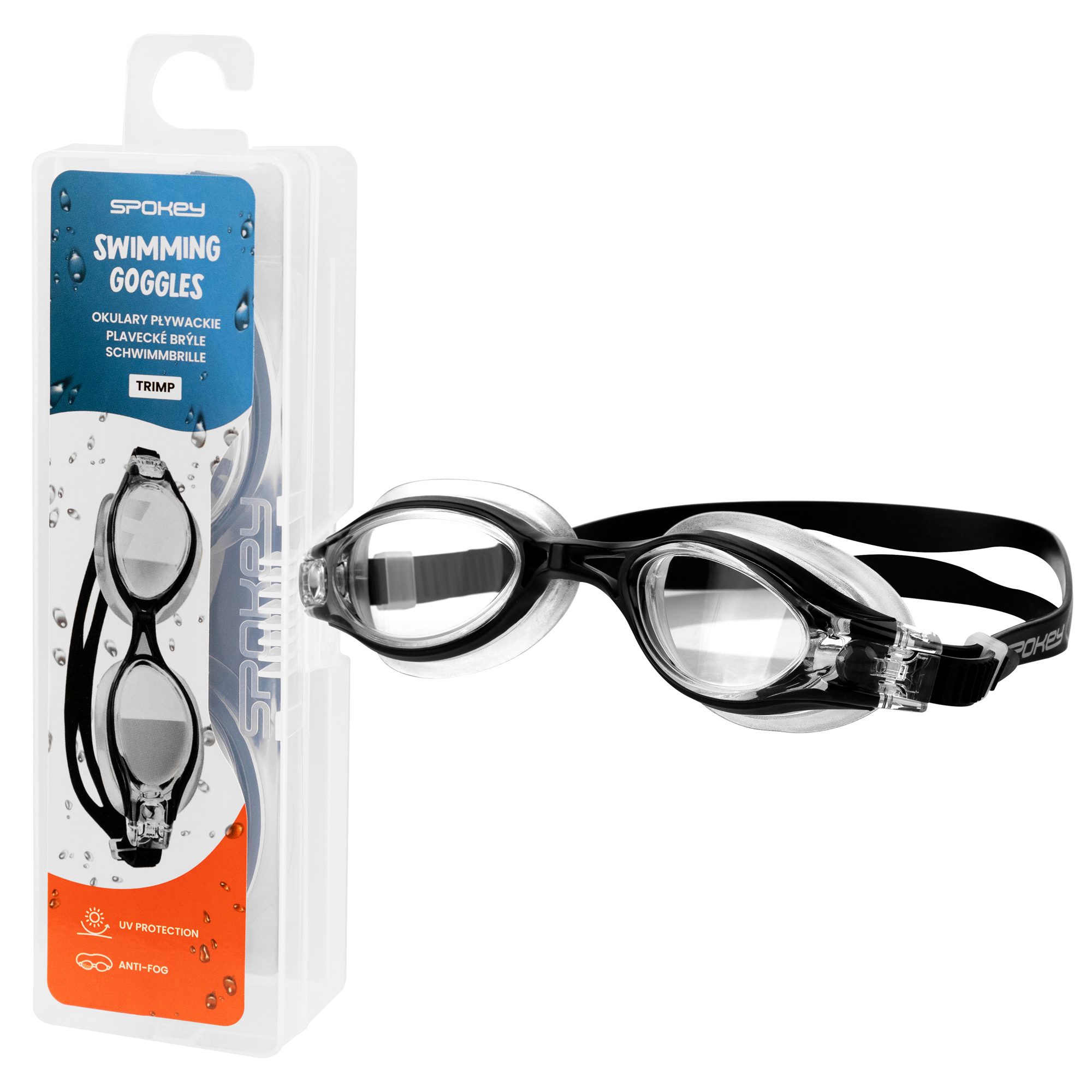 Zwarte zwembril Spokey TRIMP met anti-fog en UV-bescherming - SPOKEY TRIMP Zwarte zwembril Spokey TRIMP met anti-fog en UV-bescherming - SPOKEY TRIMP