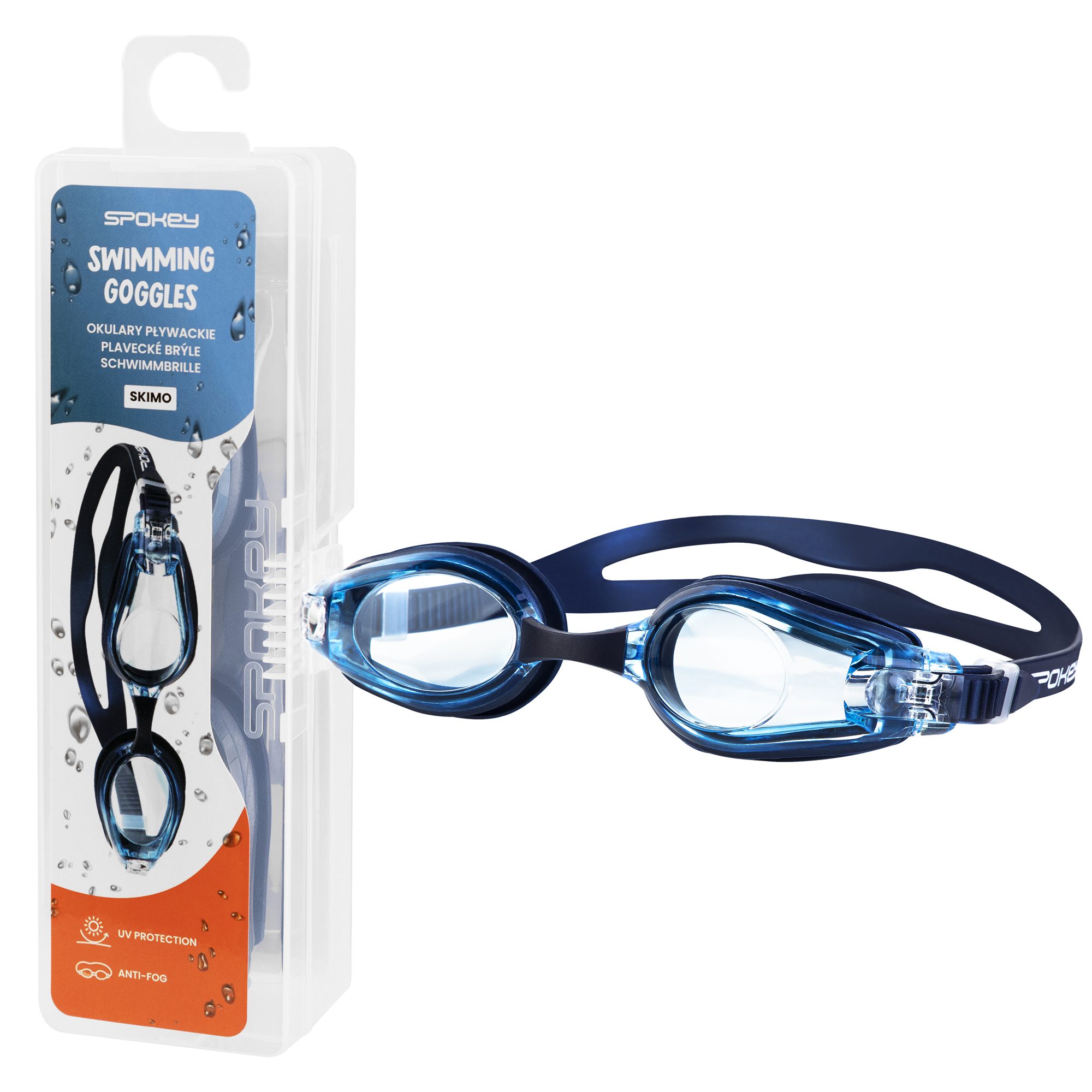 Zwembril Spokey SKIMO navy blue met Anti-Fog en UV-bescherming Zwembril Spokey SKIMO navy blue met Anti-Fog en UV-bescherming