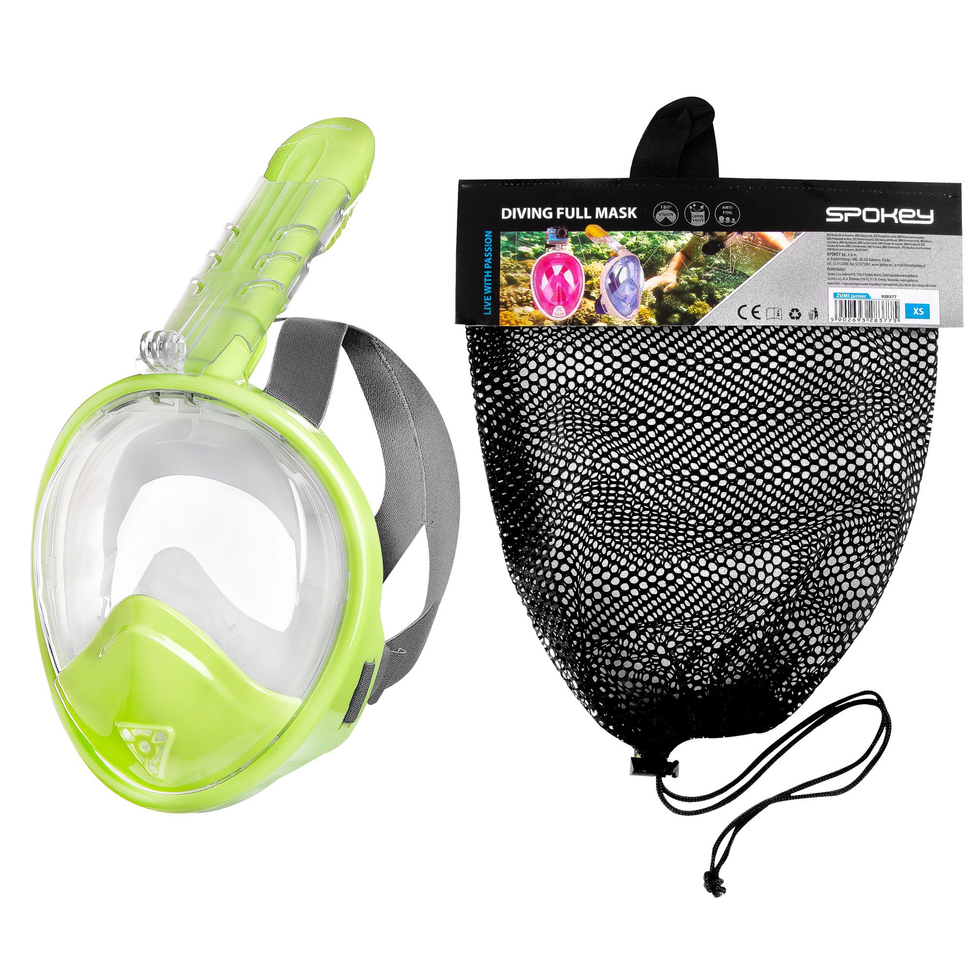 Volledige duikmasker voor kinderen groen - Spokey ZUMI JR Volledige duikmasker voor kinderen groen - Spokey ZUMI JR