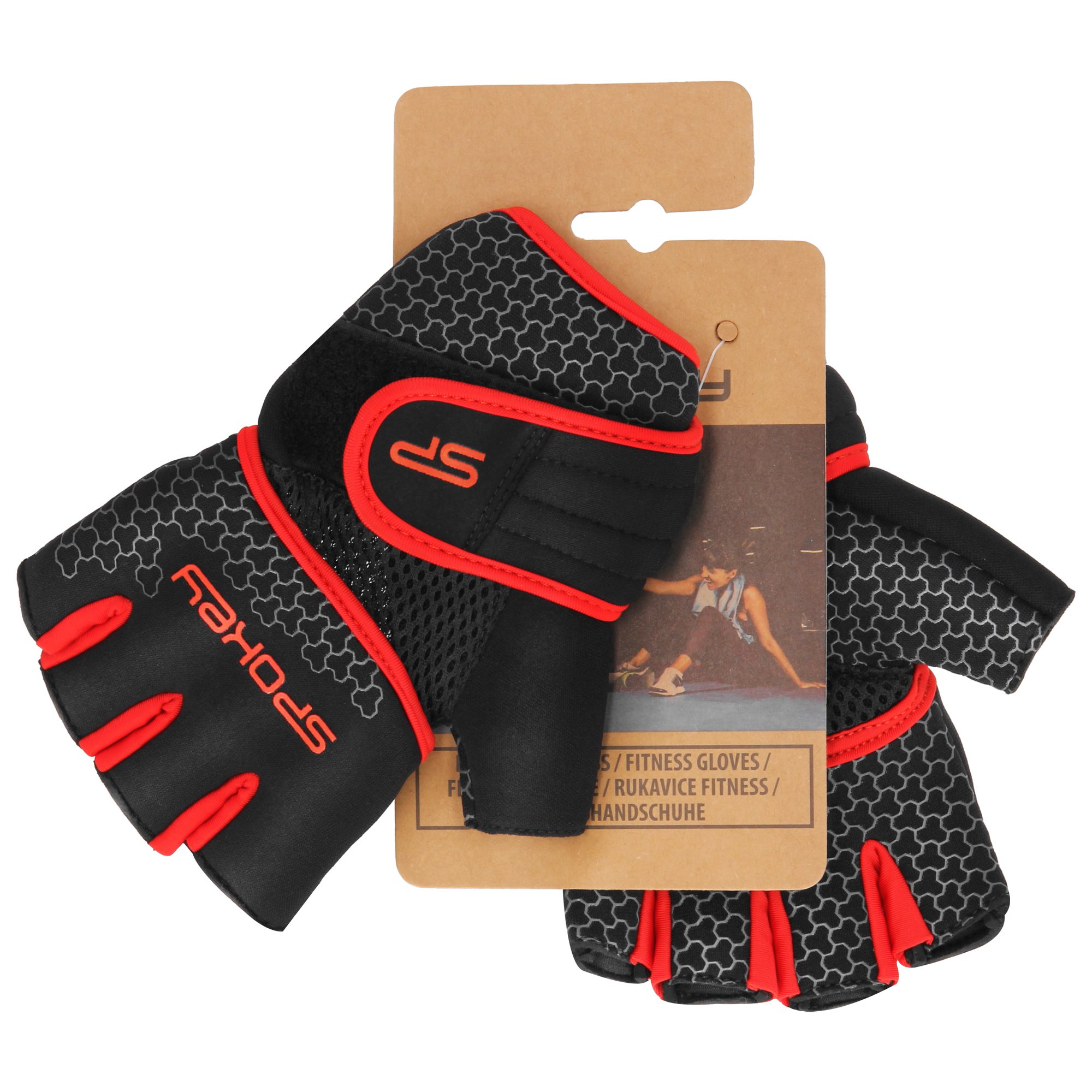 Spokey LAVA fitness handschoenen rood Spokey LAVA fitness handschoenen rood