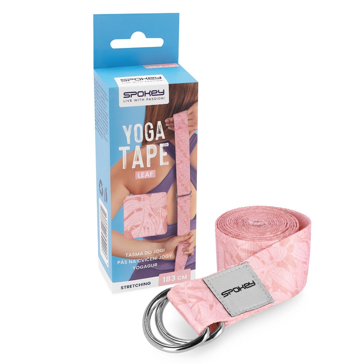 Yoga en oefenband roze 183 cm - Spokey LEAF Yoga en oefenband roze 183 cm - Spokey LEAF