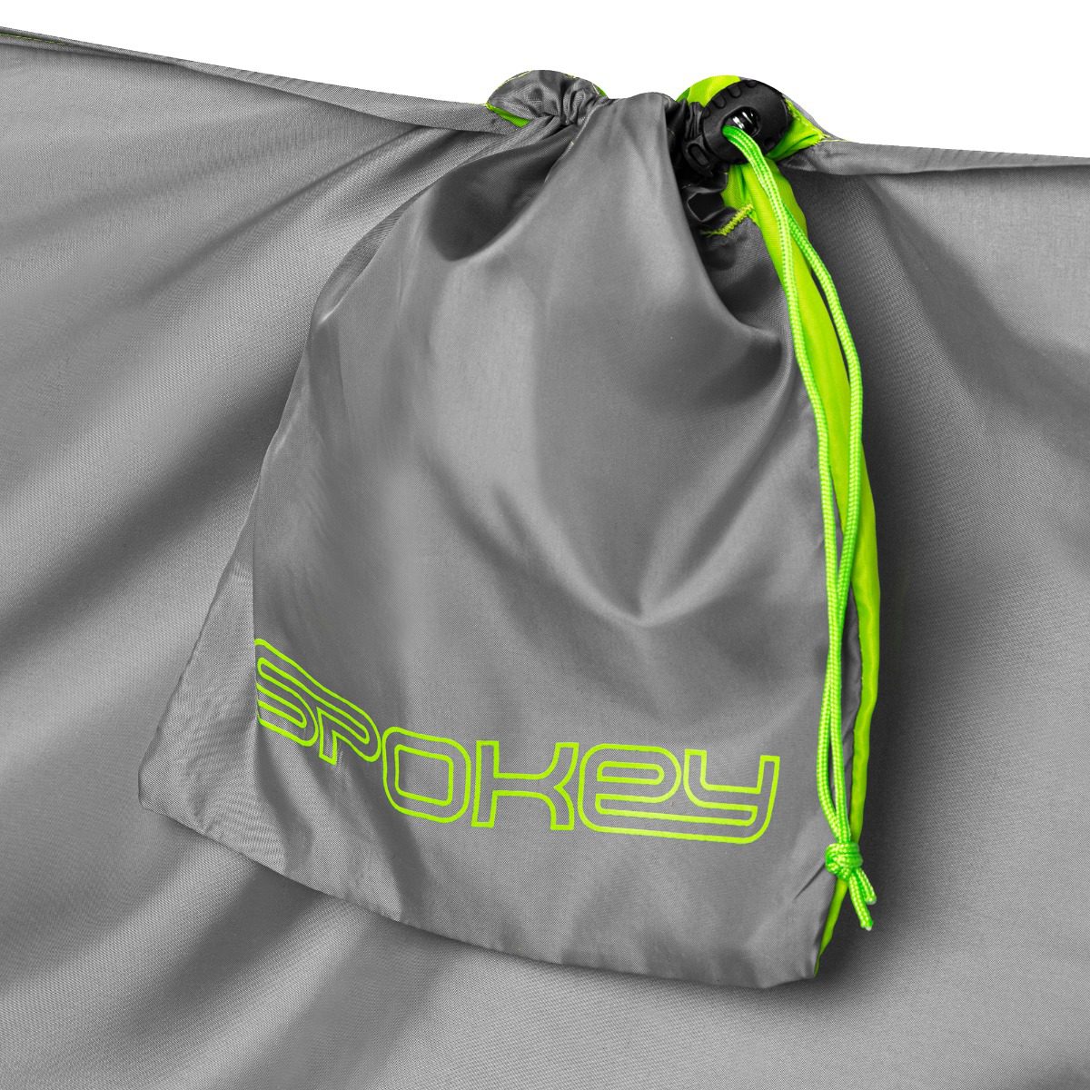 Hangmat – Lichte parachutestof – incl. karabijnhaken en riemen – 200 x 100 cm – tot 100kg – Eenpersoons – Groen / Grijs – Spokey Air Rocker Hangmat – Lichte parachutestof – incl. karabijnhaken en riemen – 200 x 100 cm – tot 100kg – Eenpersoons – Groen / Grijs – Spokey Air Rocker
