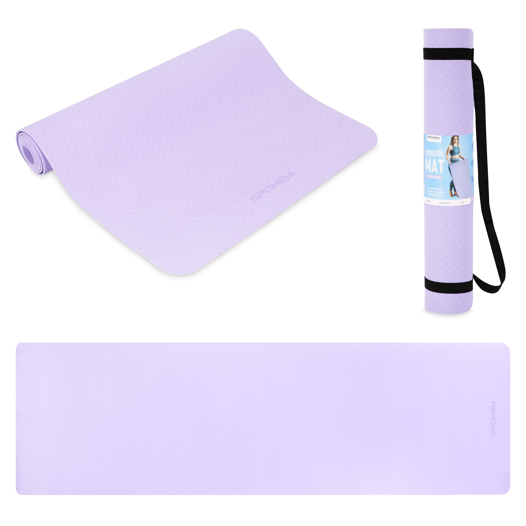 Yoga en fitnessmat paars 183x61 cm - Spokey MANDALA Yoga en fitnessmat paars 183x61 cm - Spokey MANDALA