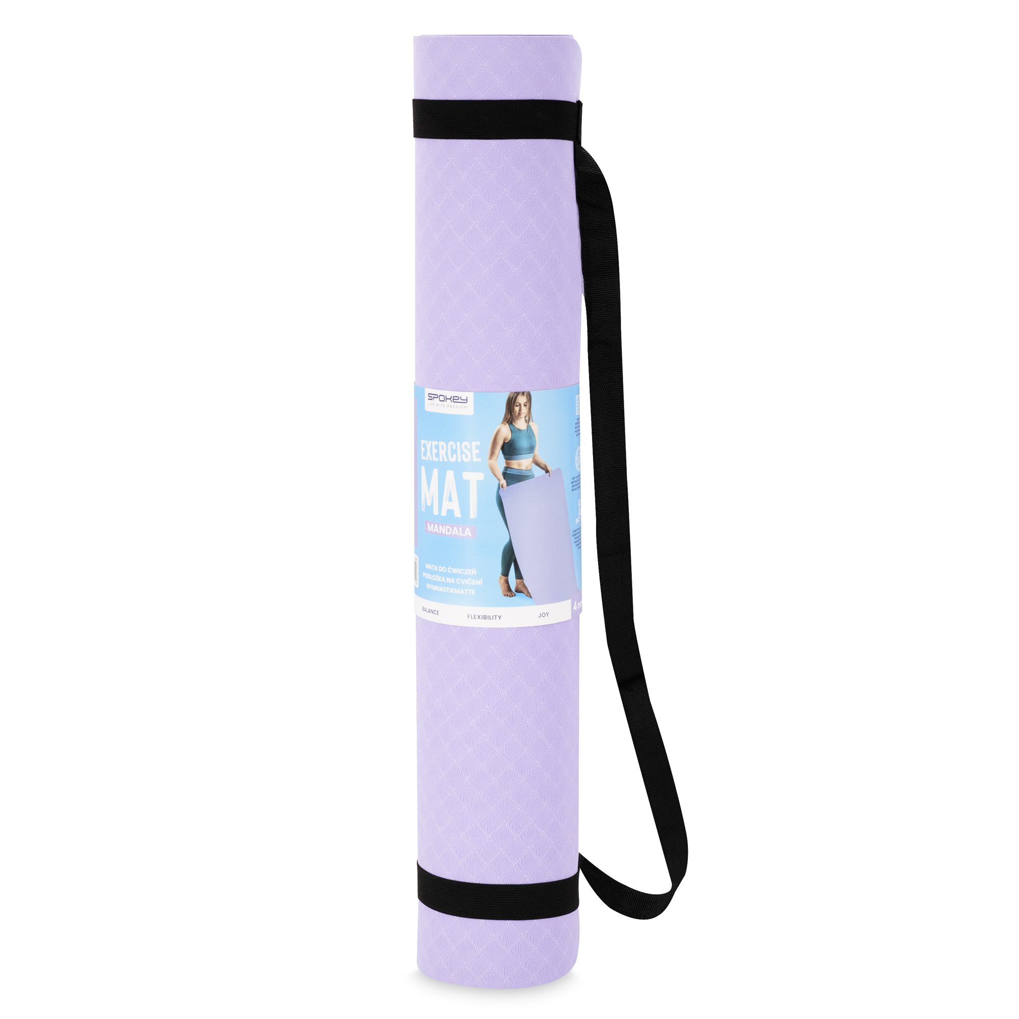 Yoga en fitnessmat paars 183x61 cm - Spokey MANDALA Yoga en fitnessmat paars 183x61 cm - Spokey MANDALA