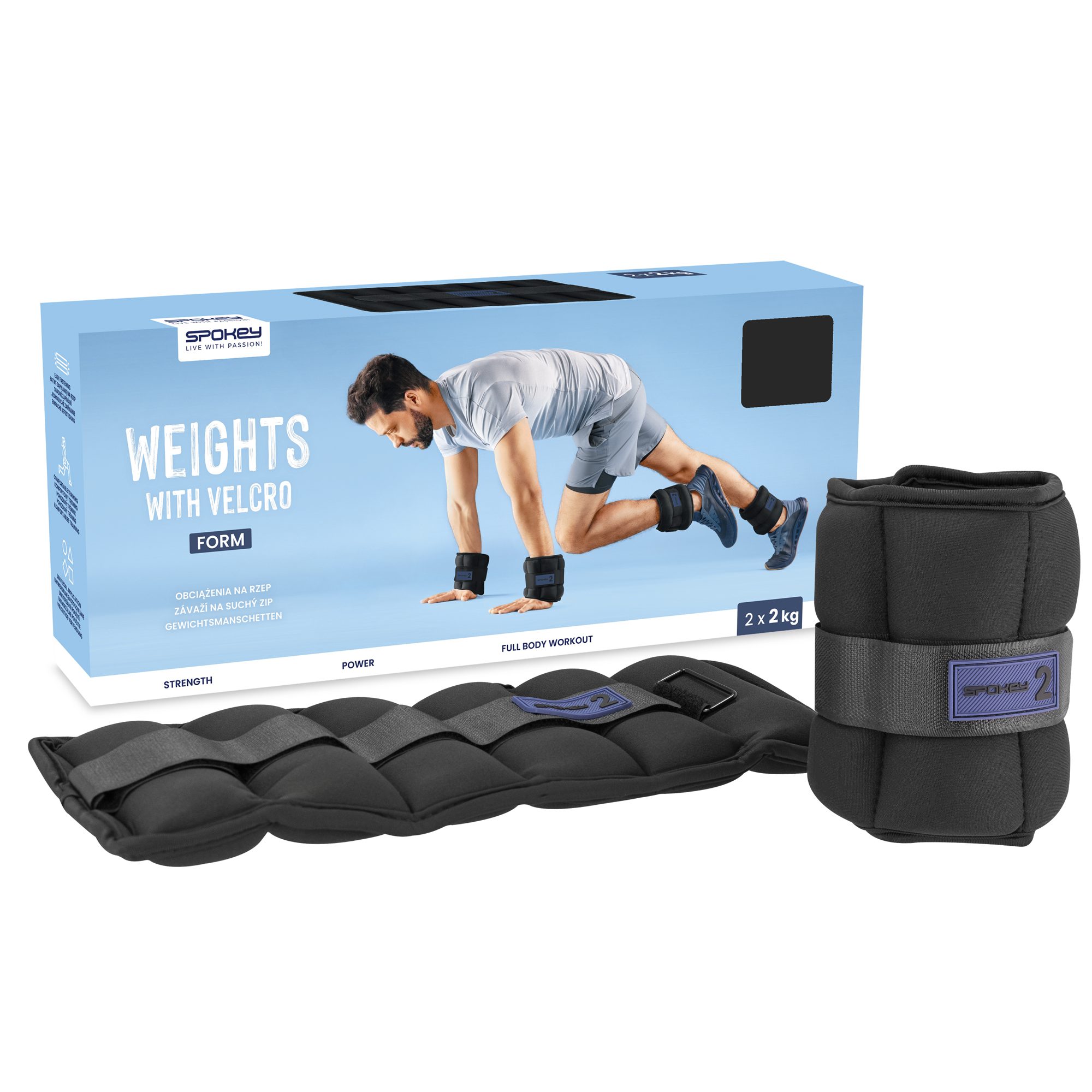 Velcro gewichten 2kg voor fitness training - Spokey FORM Velcro gewichten 2kg voor fitness training - Spokey FORM