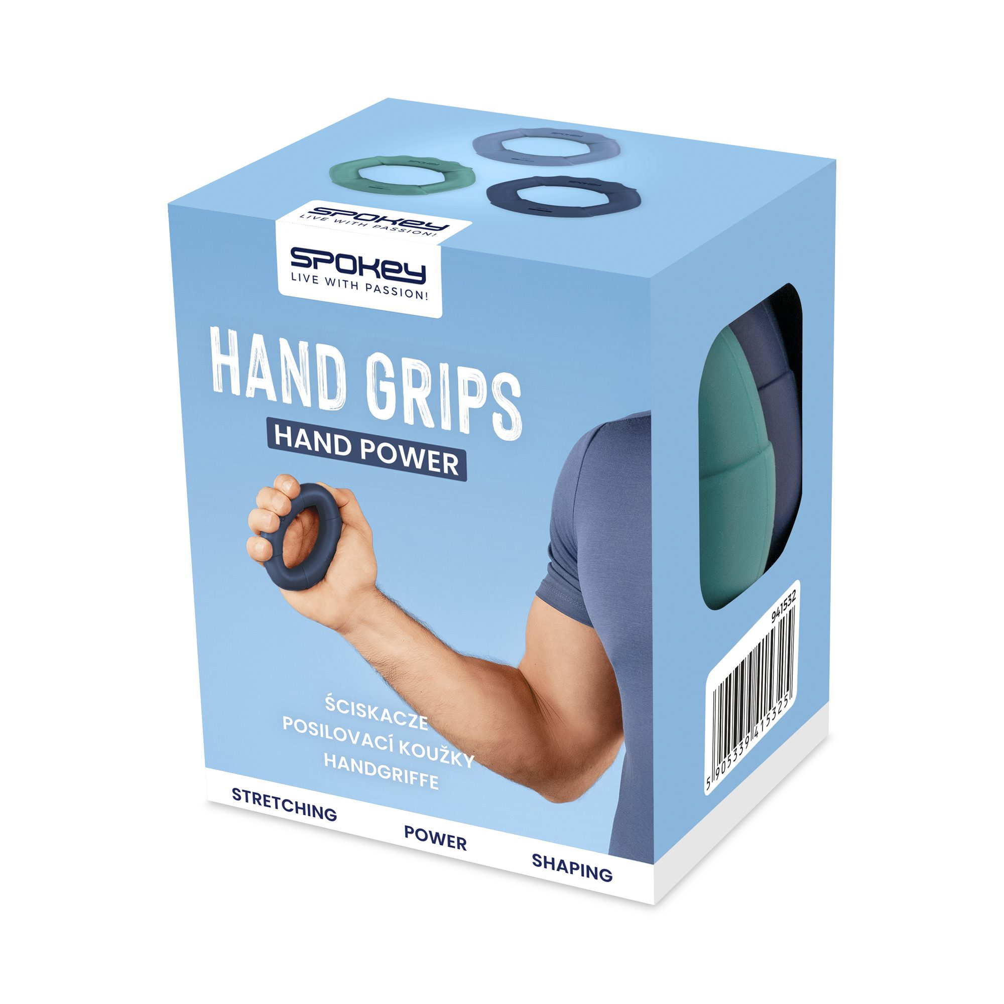 Handgrepen set 3 stuks voor griptraining - Spokey HAND POWER Handgrepen set 3 stuks voor griptraining - Spokey HAND POWER