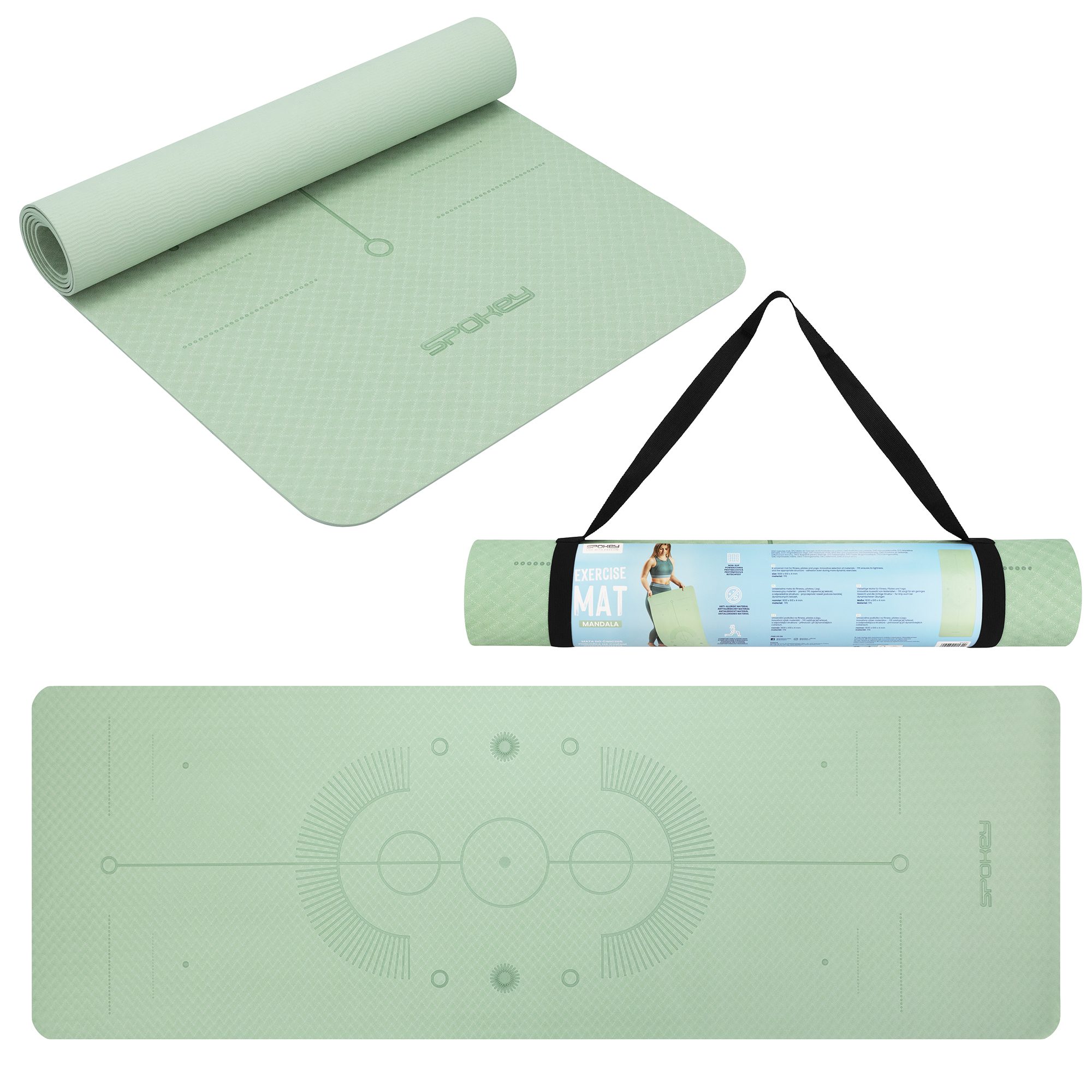 Yoga en fitnessmat groen 183x61 cm - Spokey MANDALA Yoga en fitnessmat groen 183x61 cm - Spokey MANDALA