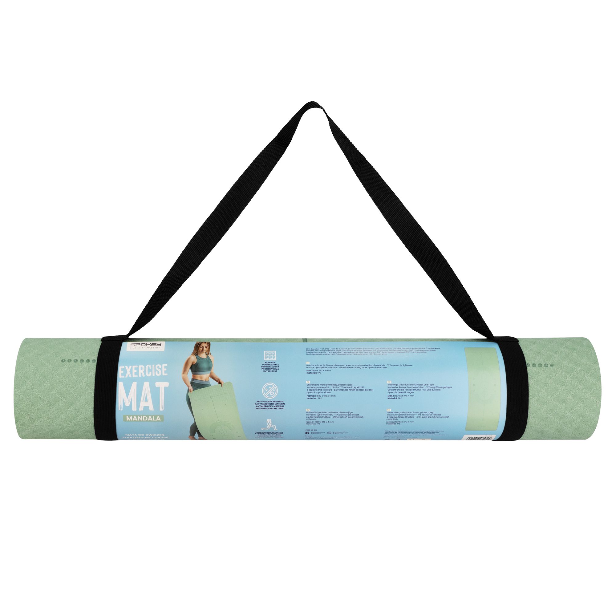 Yoga en fitnessmat groen 183x61 cm - Spokey MANDALA Yoga en fitnessmat groen 183x61 cm - Spokey MANDALA