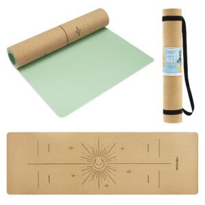 Natuurlijke kurken yogamat groen 183x61 cm - Spokey SAVASANA