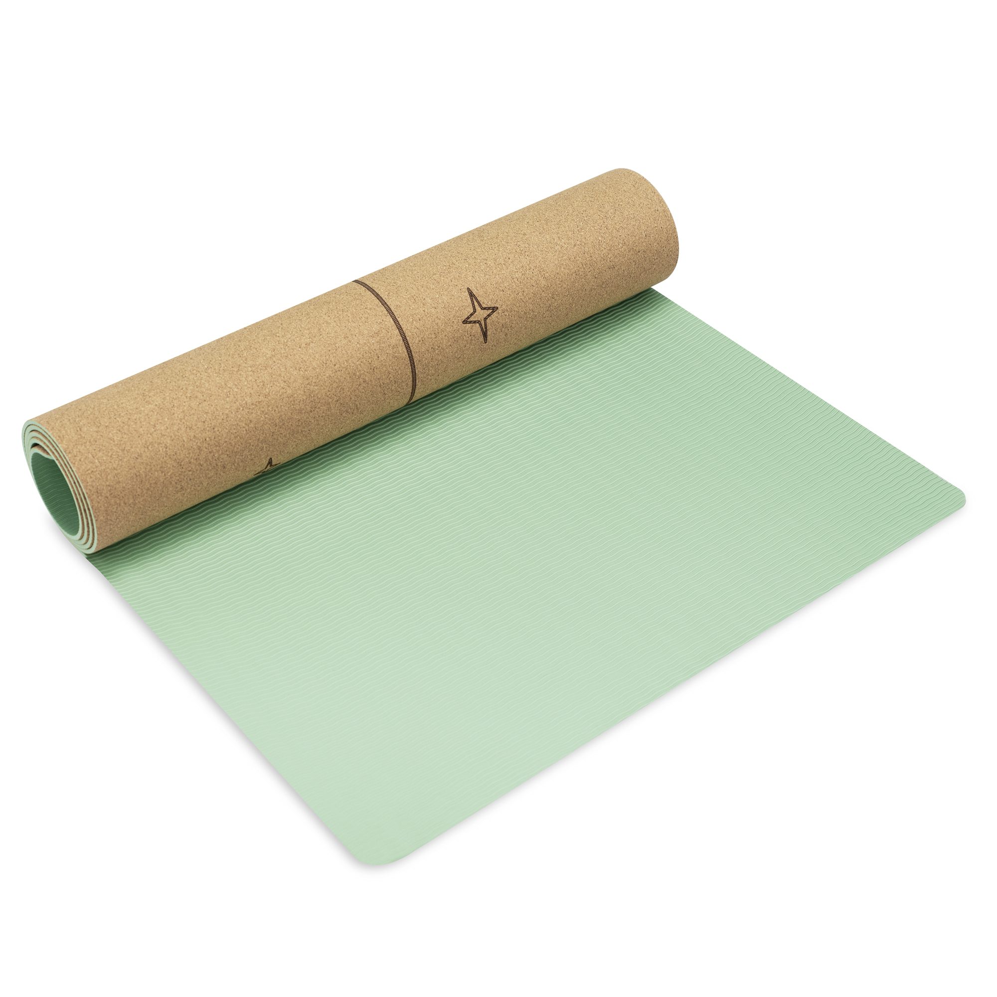 Natuurlijke kurken yogamat groen 183x61 cm - Spokey SAVASANA Natuurlijke kurken yogamat groen 183x61 cm - Spokey SAVASANA