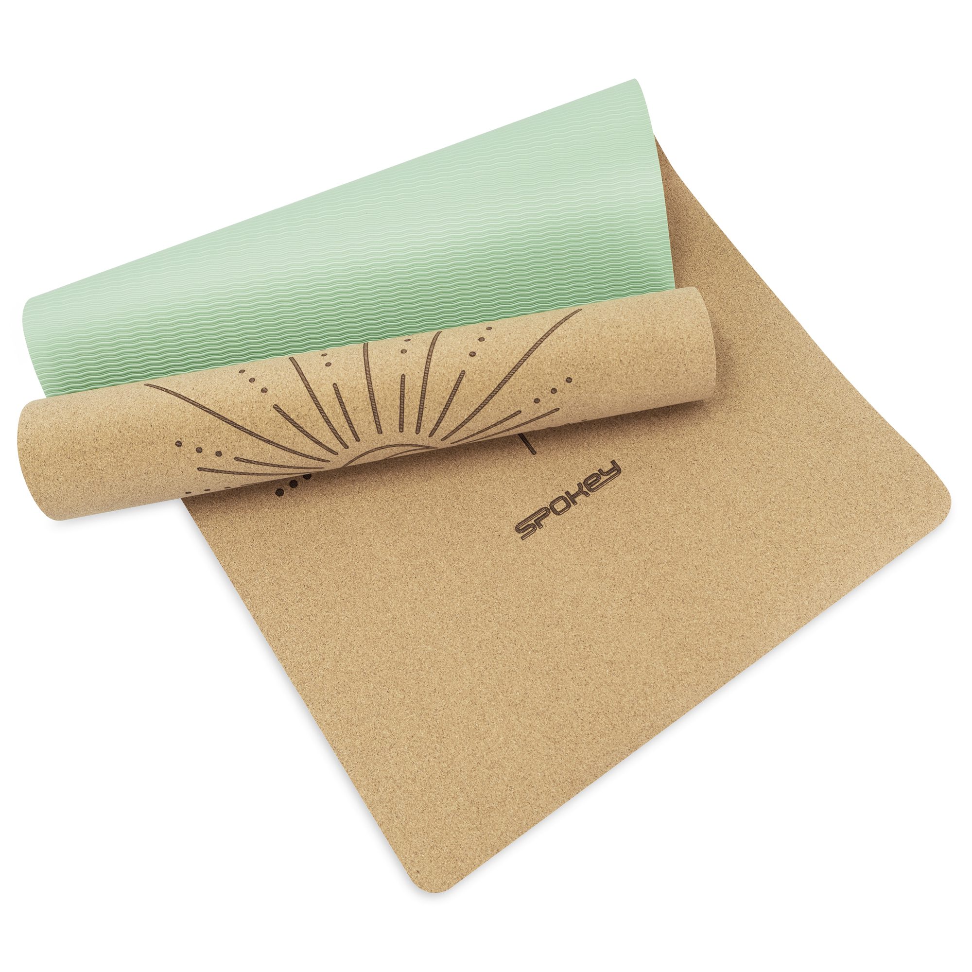 Natuurlijke kurken yogamat groen 183x61 cm - Spokey SAVASANA Natuurlijke kurken yogamat groen 183x61 cm - Spokey SAVASANA
