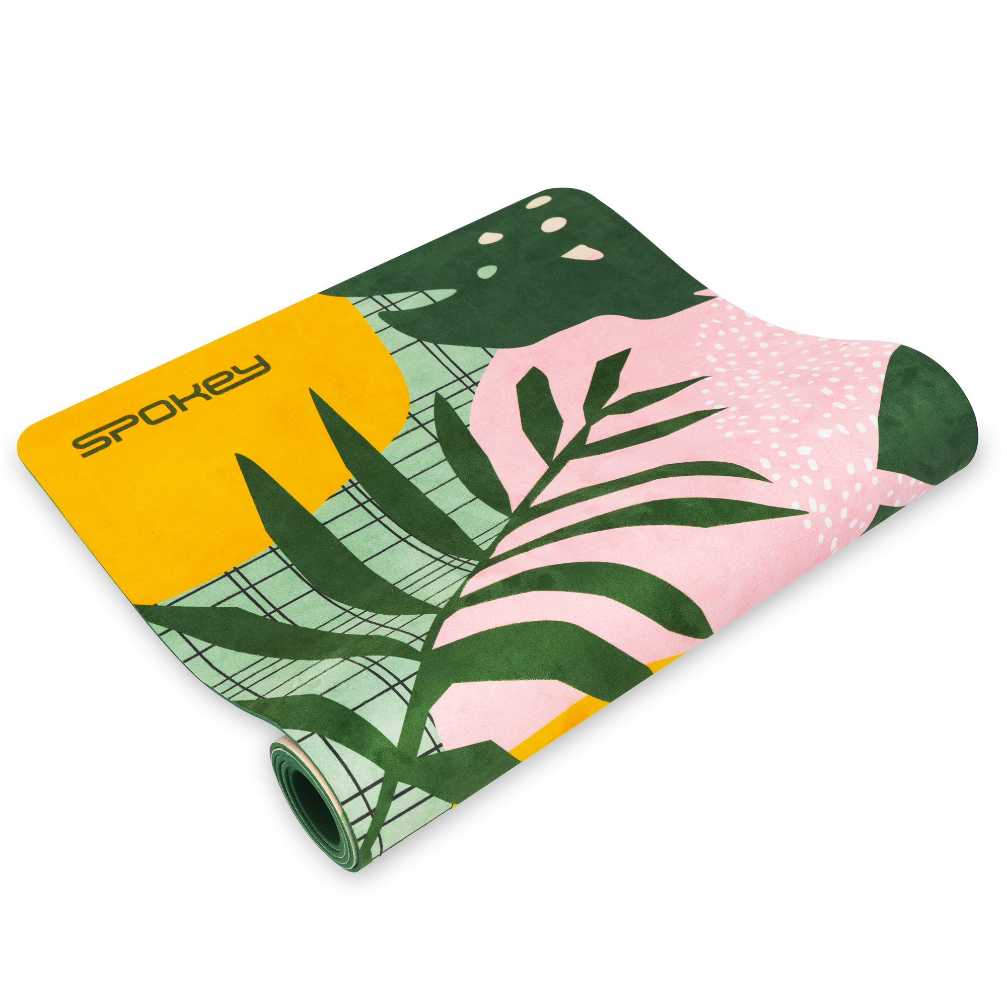 Fitnessmat - Antislip - microfiber suède toplaag - 183x61 cm - dikte 4mm - Spokey HOME JUNGLE Fitnessmat - Antislip - microfiber suède toplaag - 183x61 cm - dikte 4mm - Spokey HOME JUNGLE