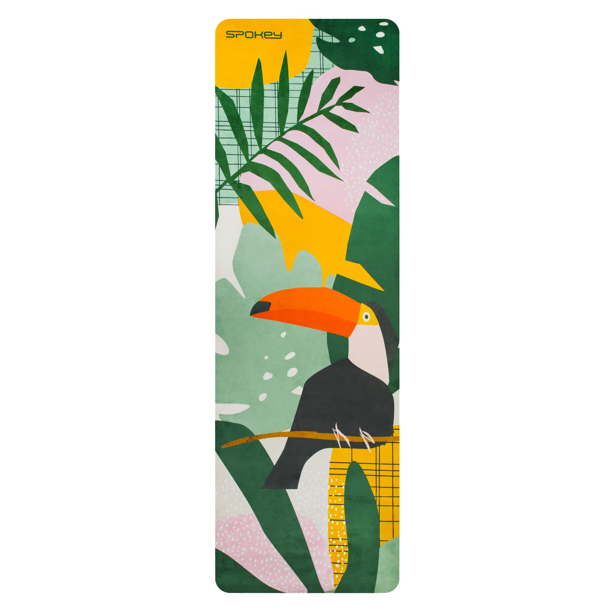 Fitnessmat - Antislip - microfiber suède toplaag - 183x61 cm - dikte 4mm - Spokey HOME JUNGLE Fitnessmat - Antislip - microfiber suède toplaag - 183x61 cm - dikte 4mm - Spokey HOME JUNGLE
