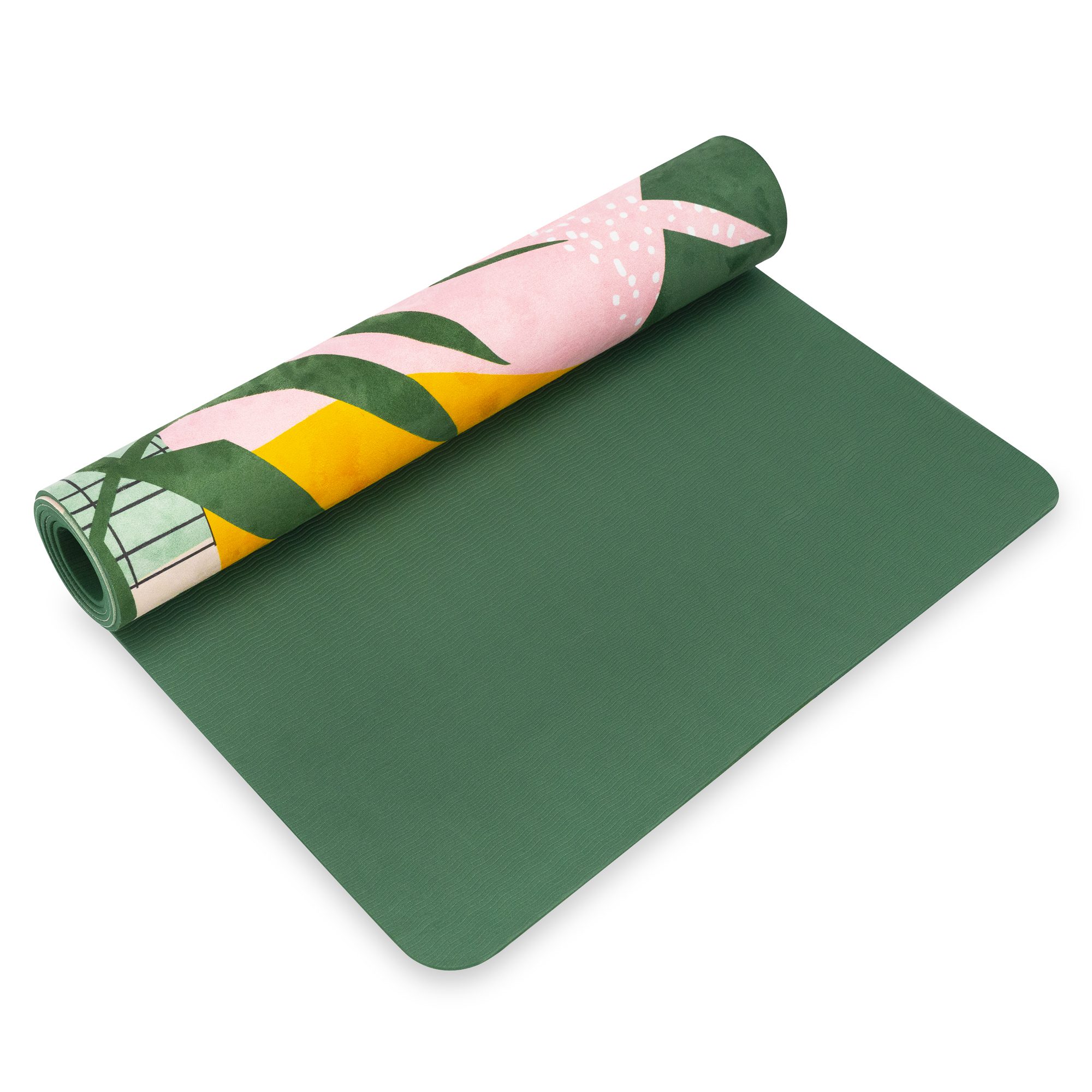 Fitnessmat - Antislip - microfiber suède toplaag - 183x61 cm - dikte 4mm - Spokey HOME JUNGLE Fitnessmat - Antislip - microfiber suède toplaag - 183x61 cm - dikte 4mm - Spokey HOME JUNGLE