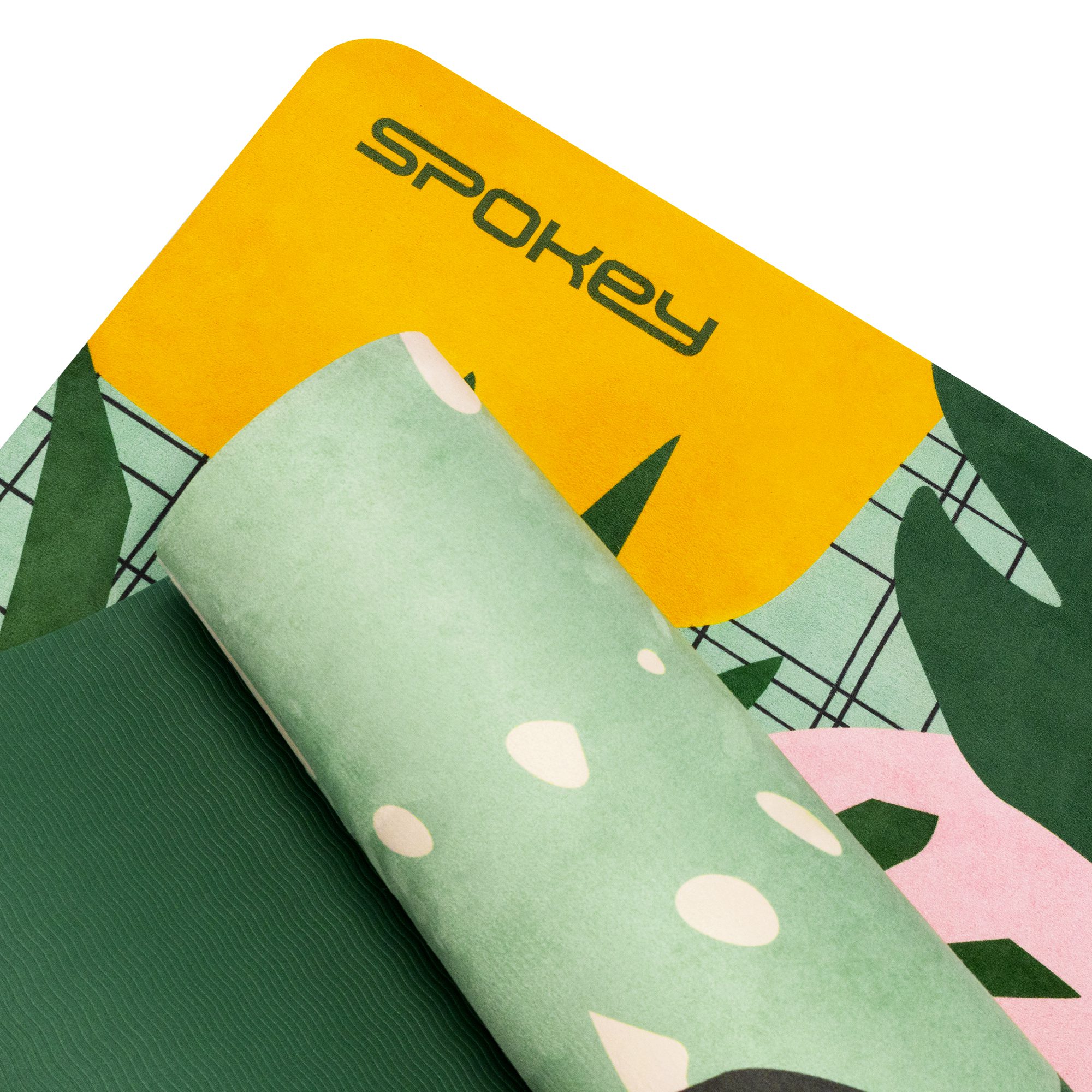 Fitnessmat - Antislip - microfiber suède toplaag - 183x61 cm - dikte 4mm - Spokey HOME JUNGLE Fitnessmat - Antislip - microfiber suède toplaag - 183x61 cm - dikte 4mm - Spokey HOME JUNGLE