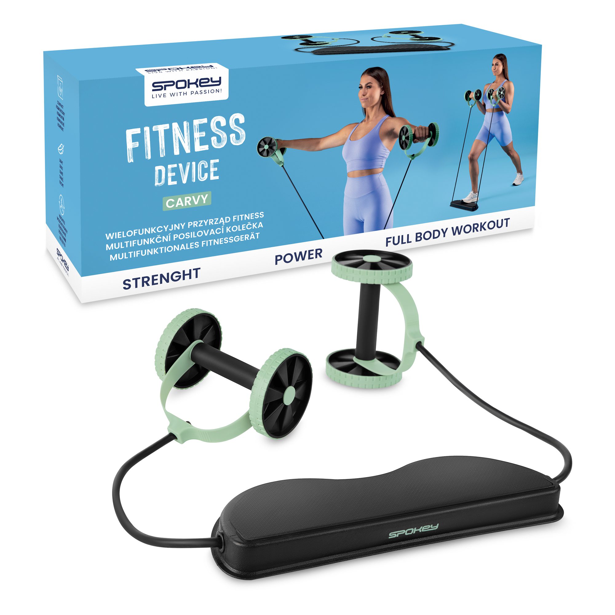 Multifunctioneel fitnessapparaat zwart/groen 2in1 - Spokey CARVY Multifunctioneel fitnessapparaat zwart/groen 2in1 - Spokey CARVY
