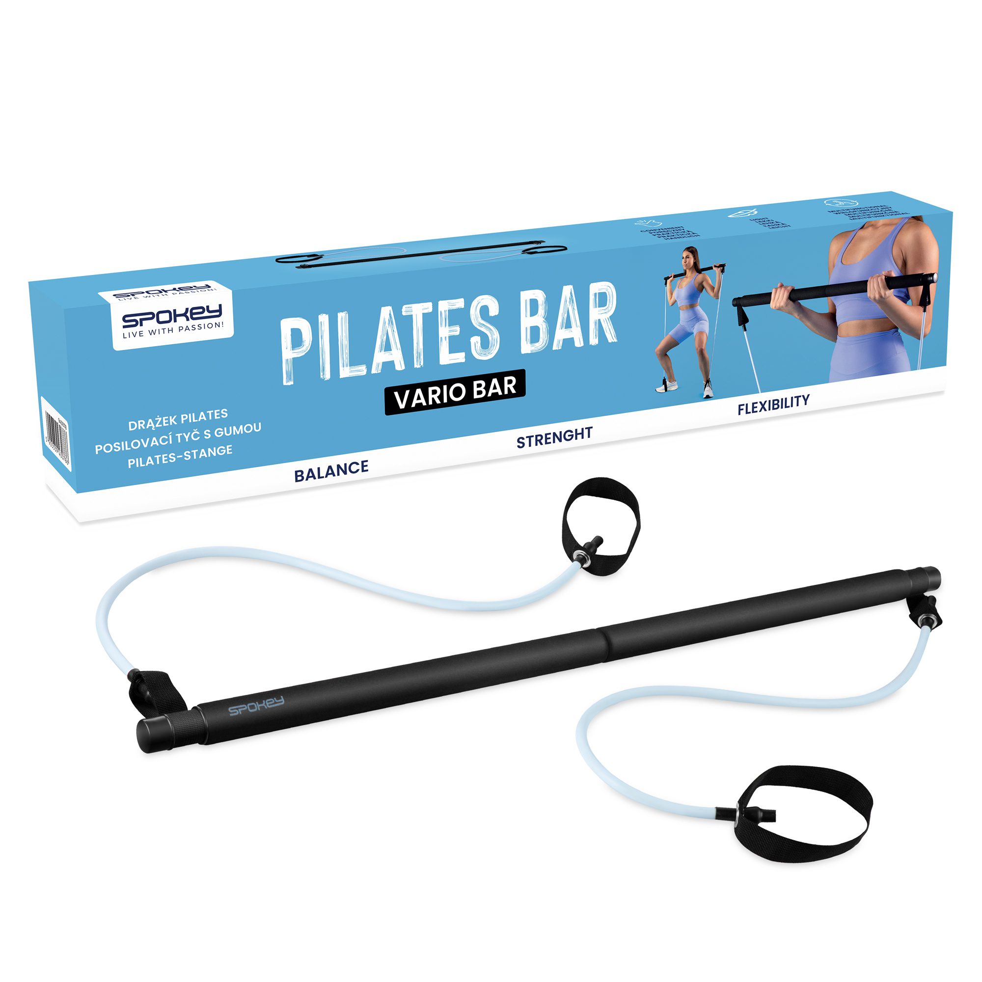 Pilates bar VARIO BAR zwart/blauw 90 cm Pilates bar VARIO BAR zwart/blauw 90 cm