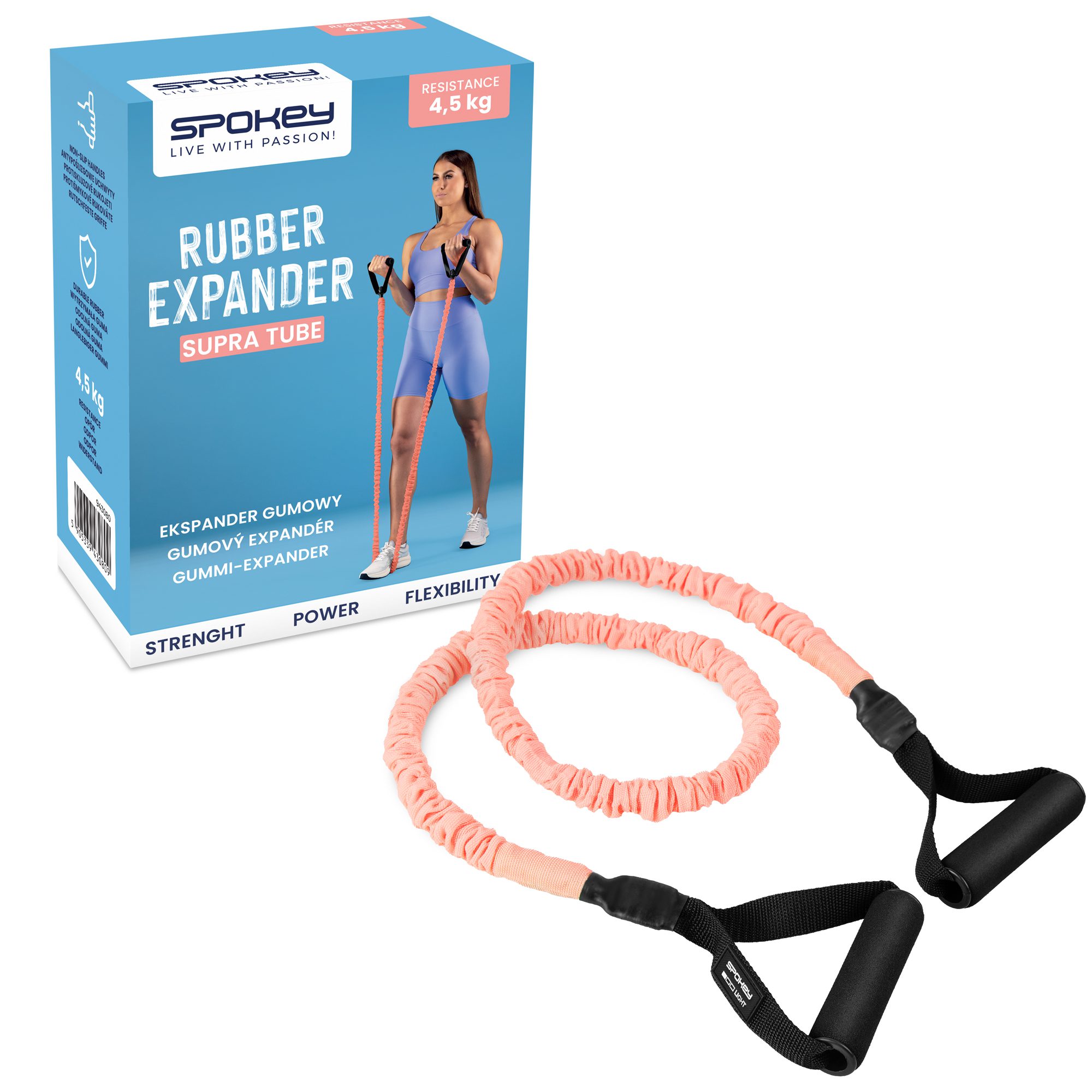 Weerstandsband SUPRA TUBE LIGHT zwart - Spokey SUPRA TUBE Weerstandsband SUPRA TUBE LIGHT zwart - Spokey SUPRA TUBE
