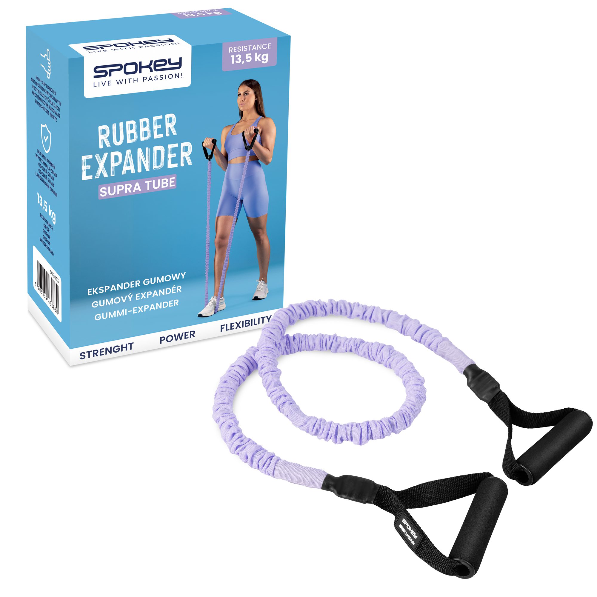 SUPRA TUBE MEDIUM rubber expander zwart paars SUPRA TUBE MEDIUM rubber expander zwart paars