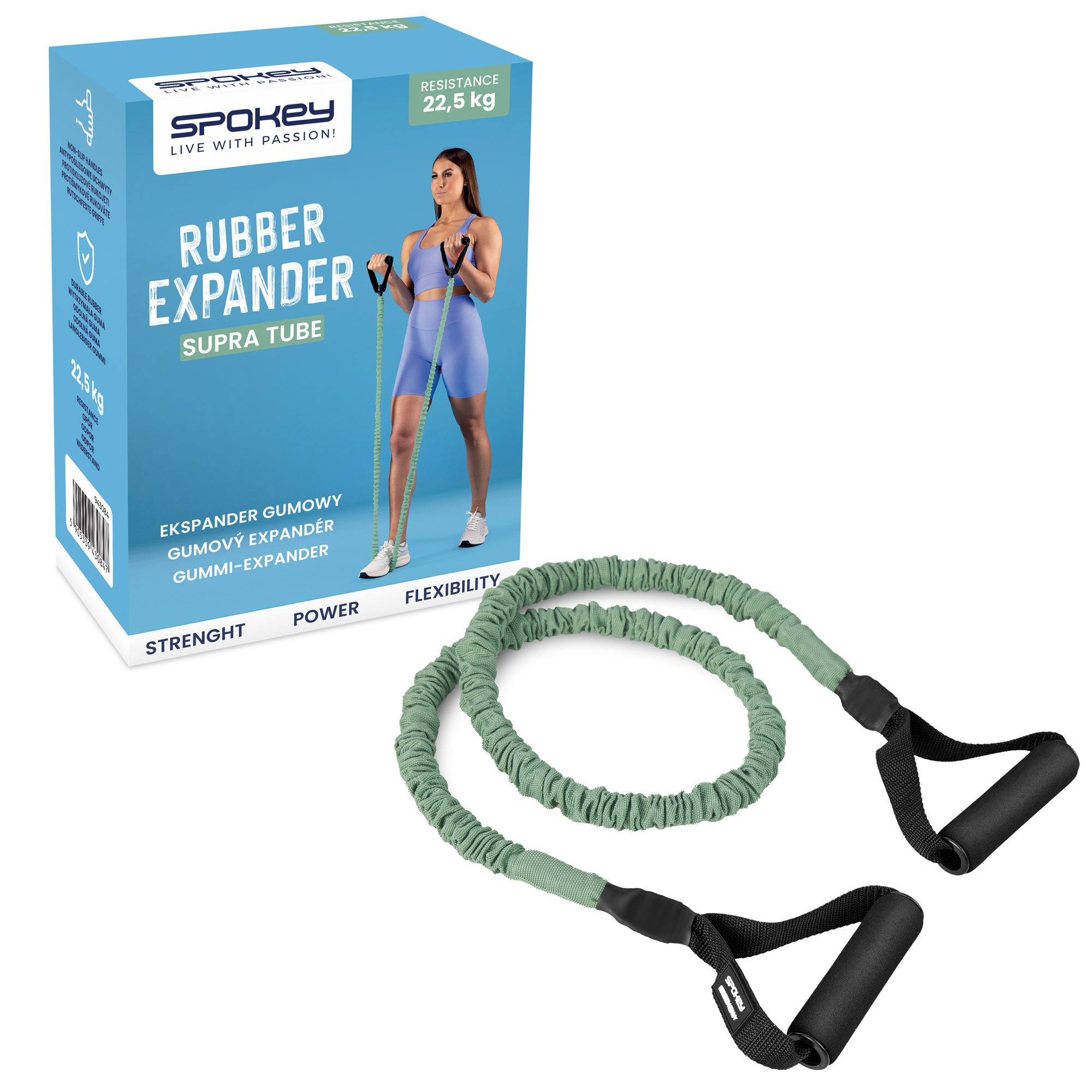 SUPRA TUBE HEAVY rubber expander zwart/groen SUPRA TUBE HEAVY rubber expander zwart/groen